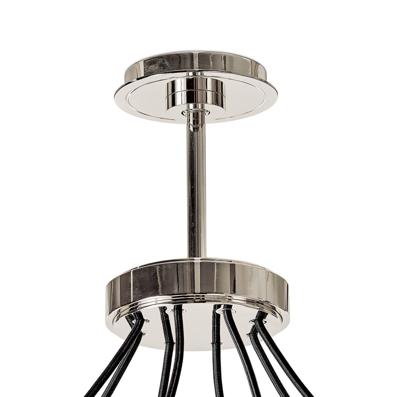 Shown in White finish and Glass shade