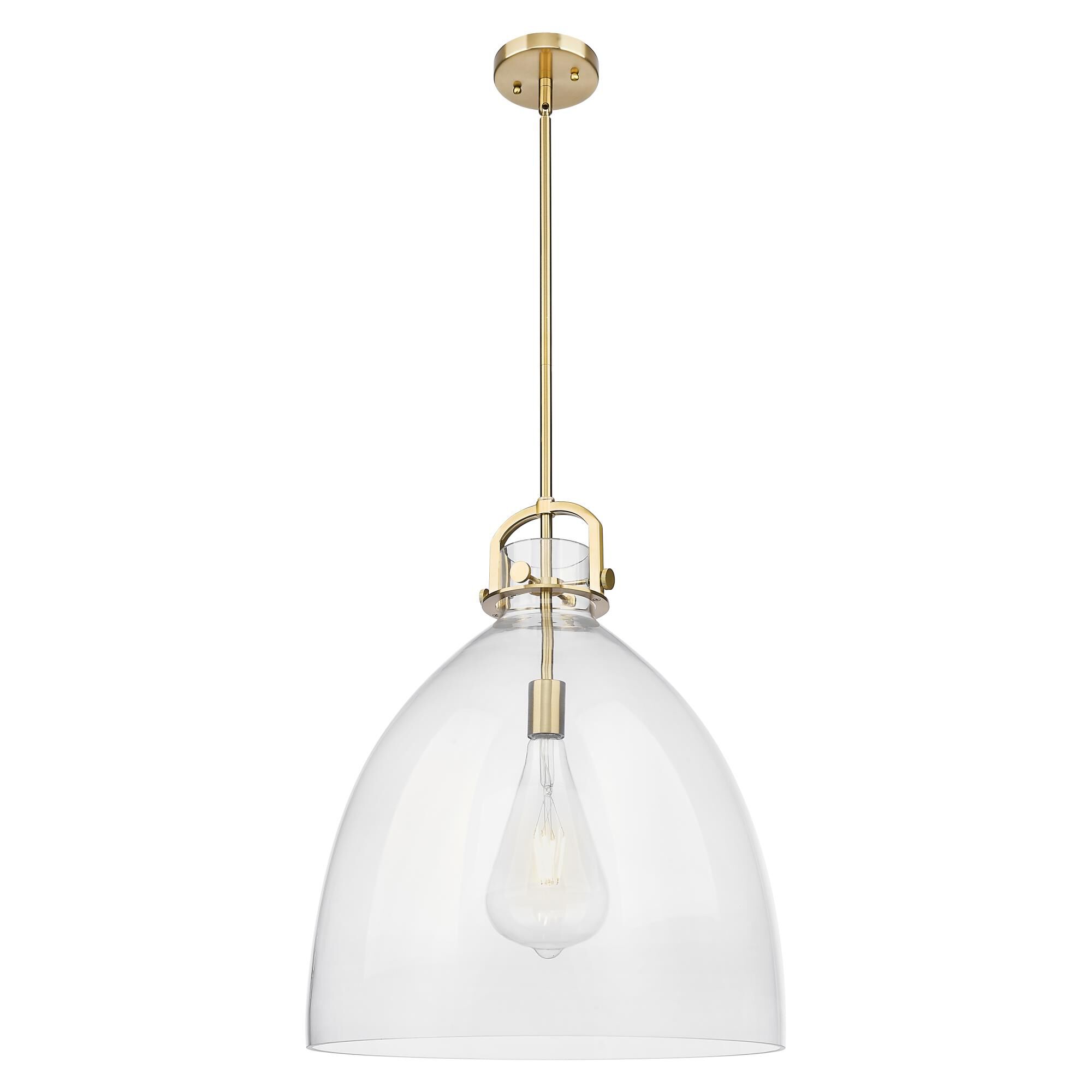 Shown in Champagne Bronze finish and Clear shade