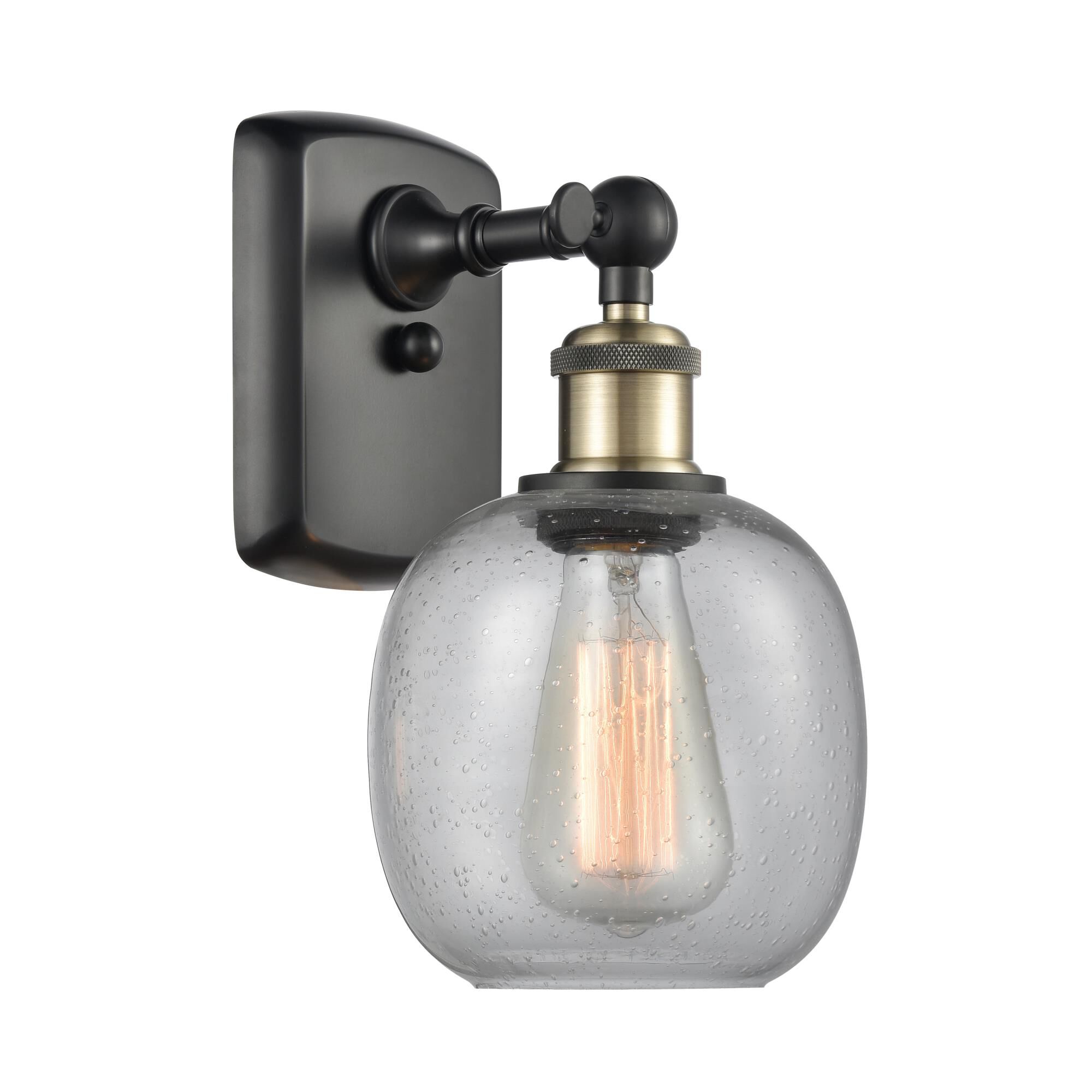 Shown in Black Antique Brass finish and Sphere glass and Glass shade