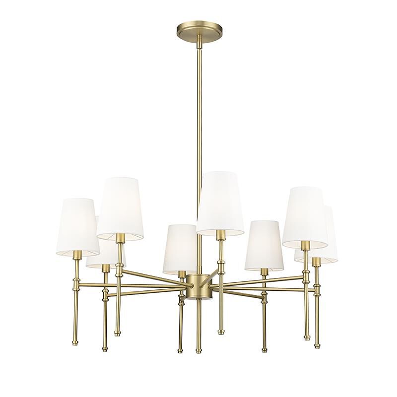 Shown in Vintage Brass finish and White shade