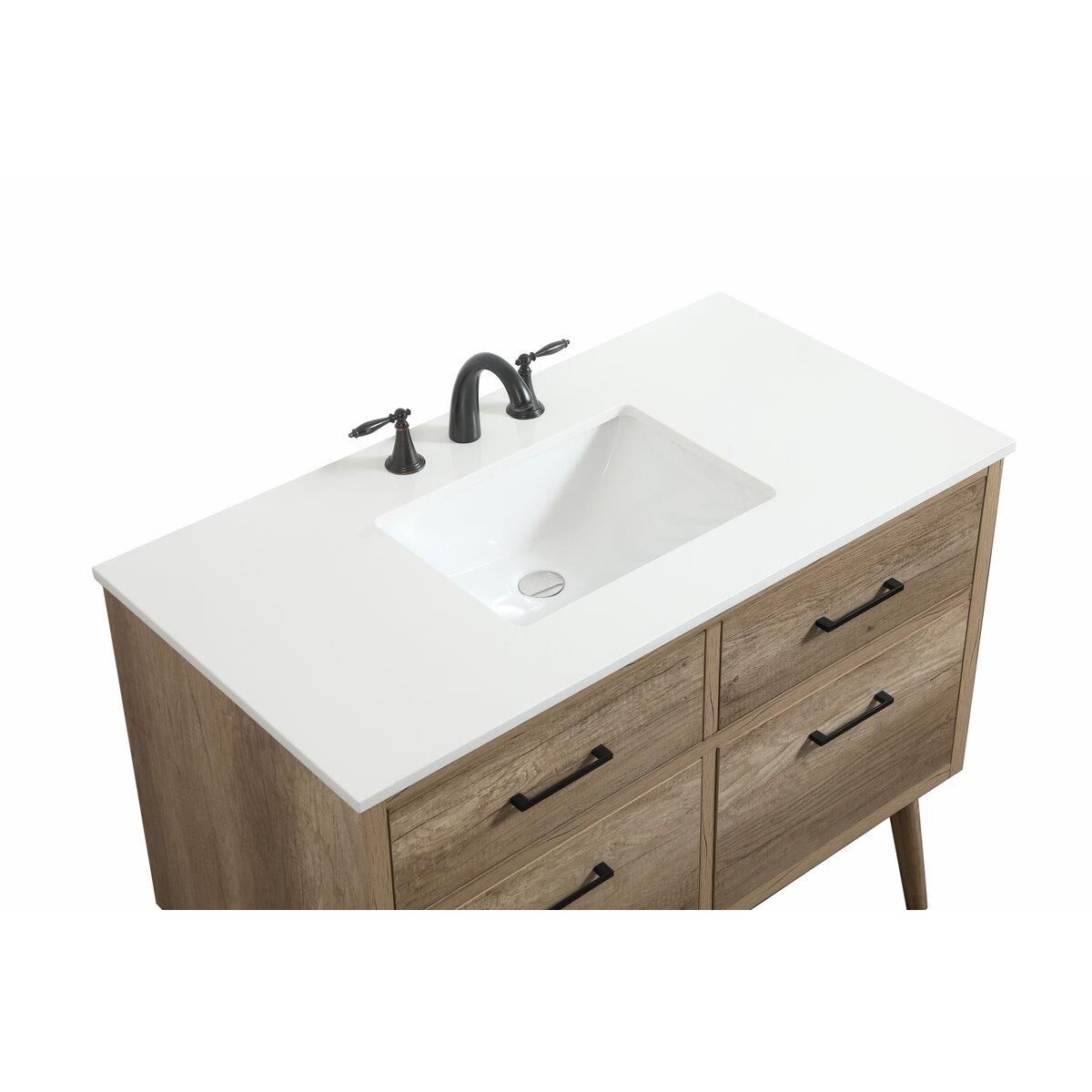 Shown in Natural Oak finish and Without Backsplash accent