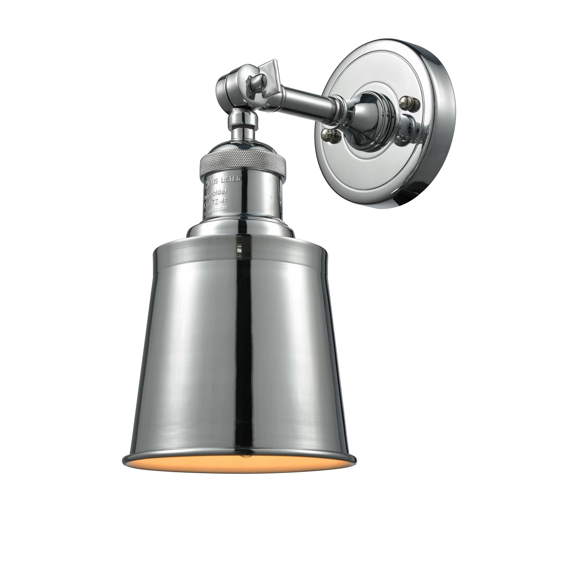 Shown in Polished Chrome finish and Polished Chrome glass and Polished Chrome shade and No Accent accent