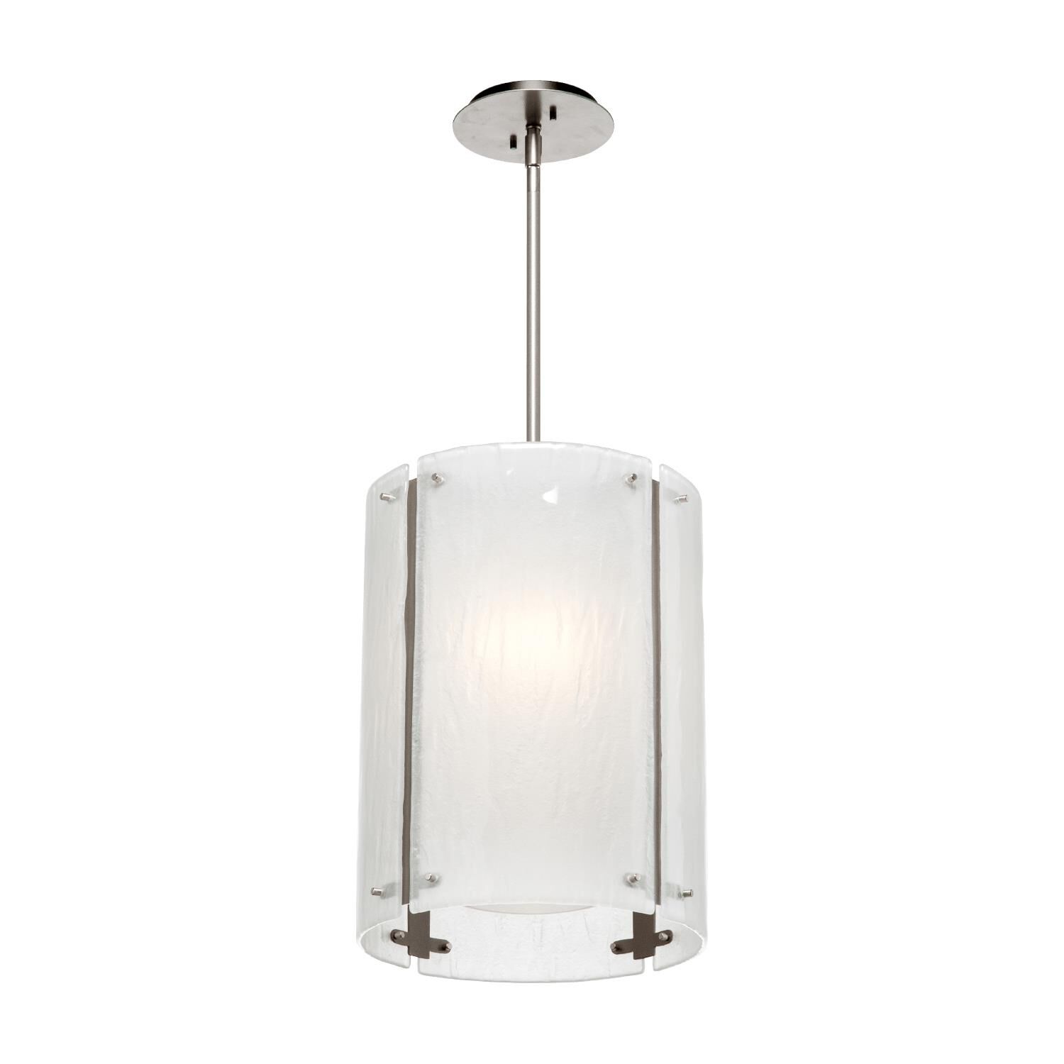 Shown in Metallic Beige Silver finish and Frosted Granite glass