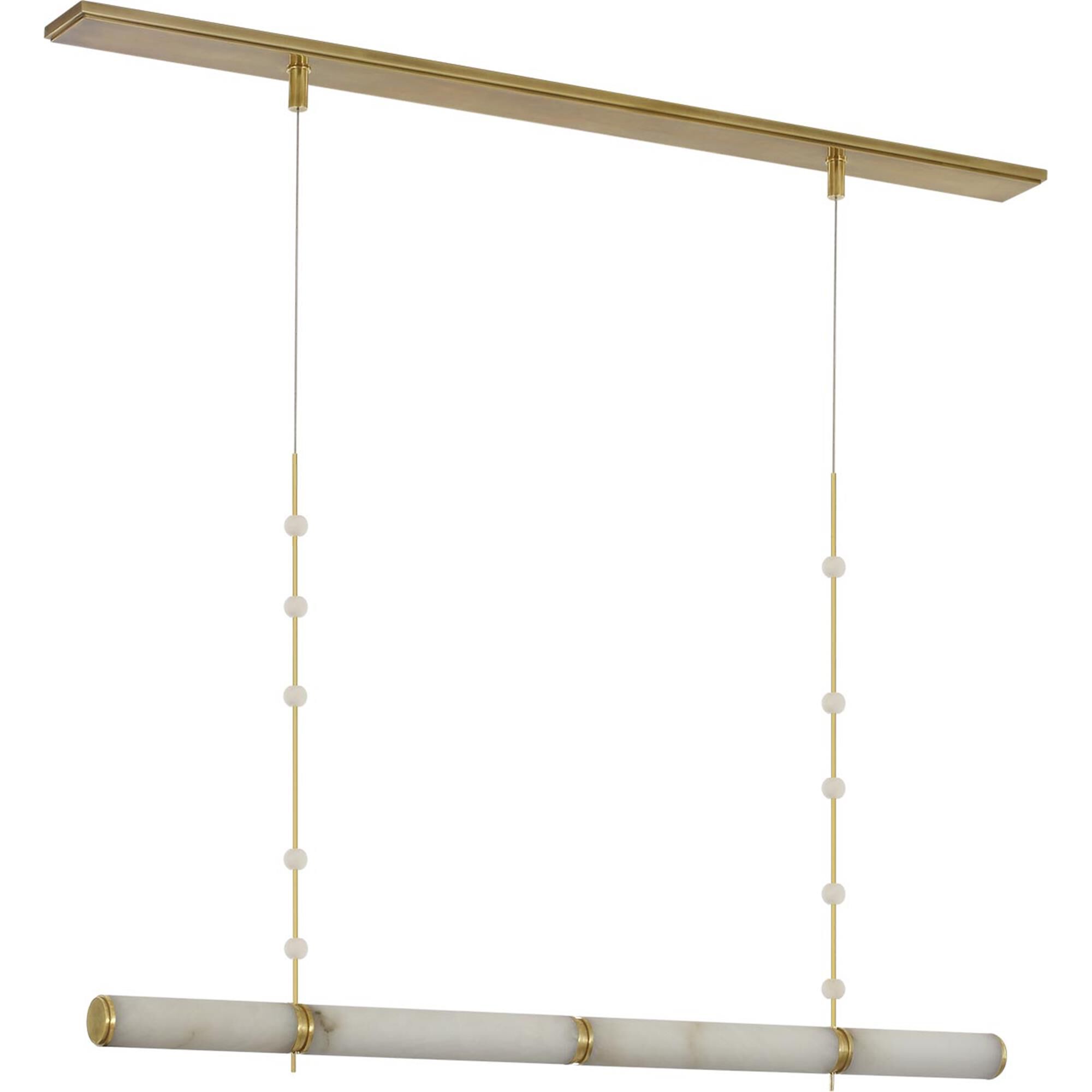Shown in Antique-Burnished Brass finish and Alabaster shade