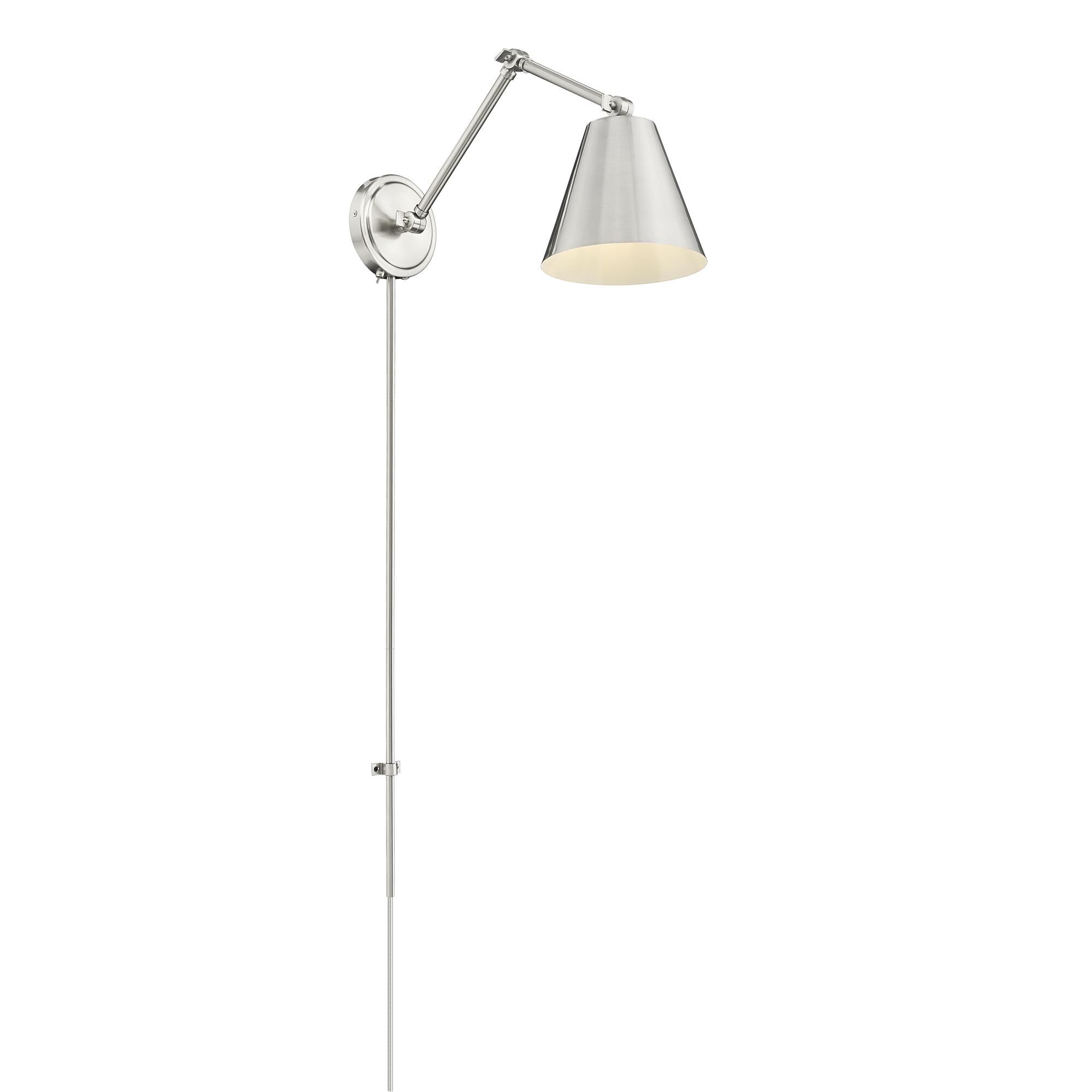 Shown in Brushed Nickel finish and Brushed Nickel glass and Brushed Nickel shade