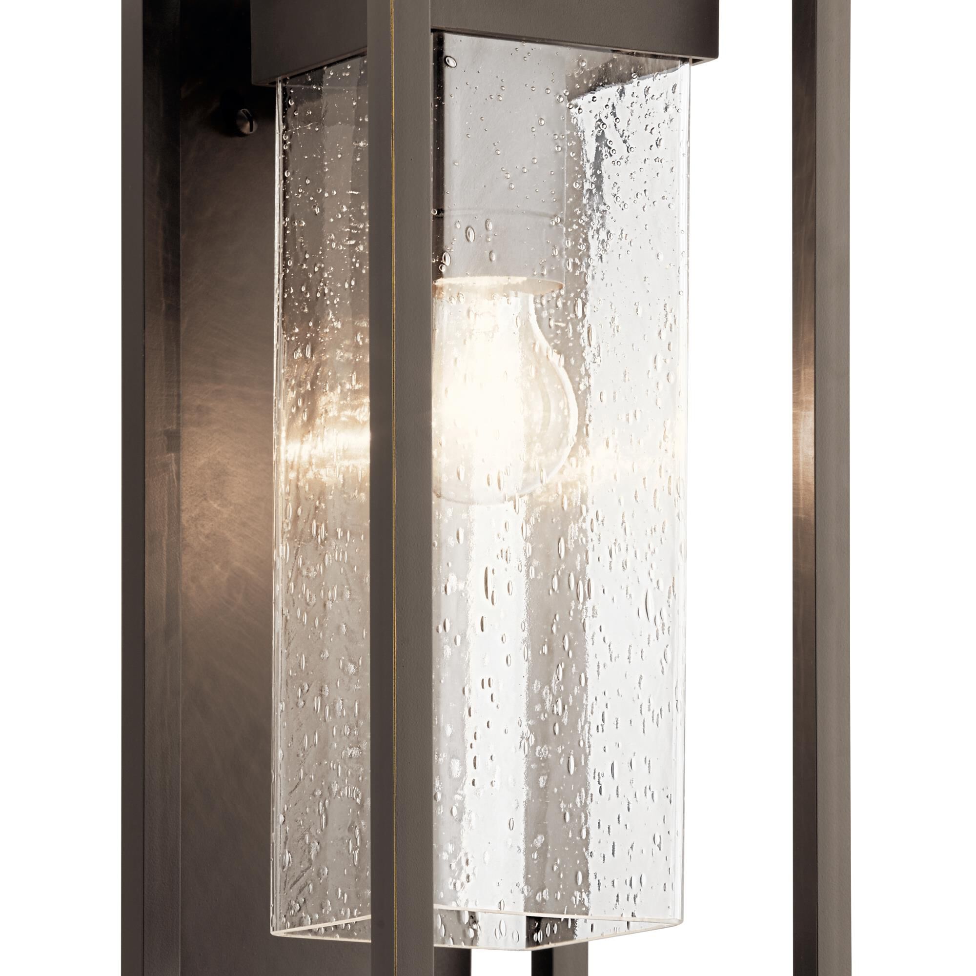 Shown in Olde Bronze finish and Clear Seeded glass