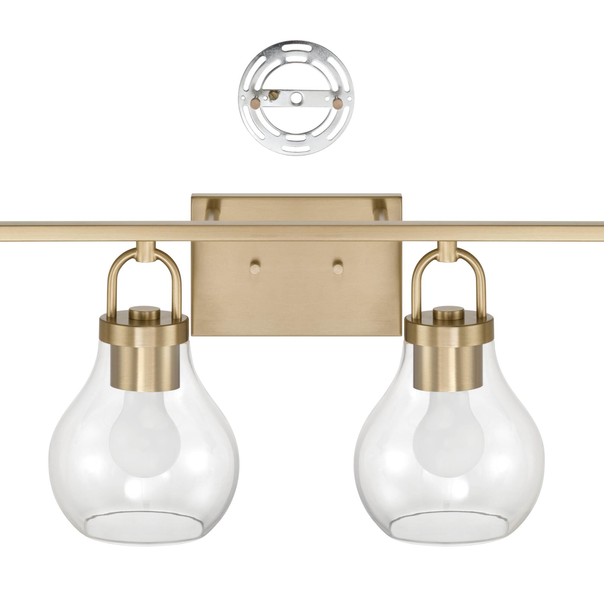 Shown in Champagne Gold finish and Clear glass
