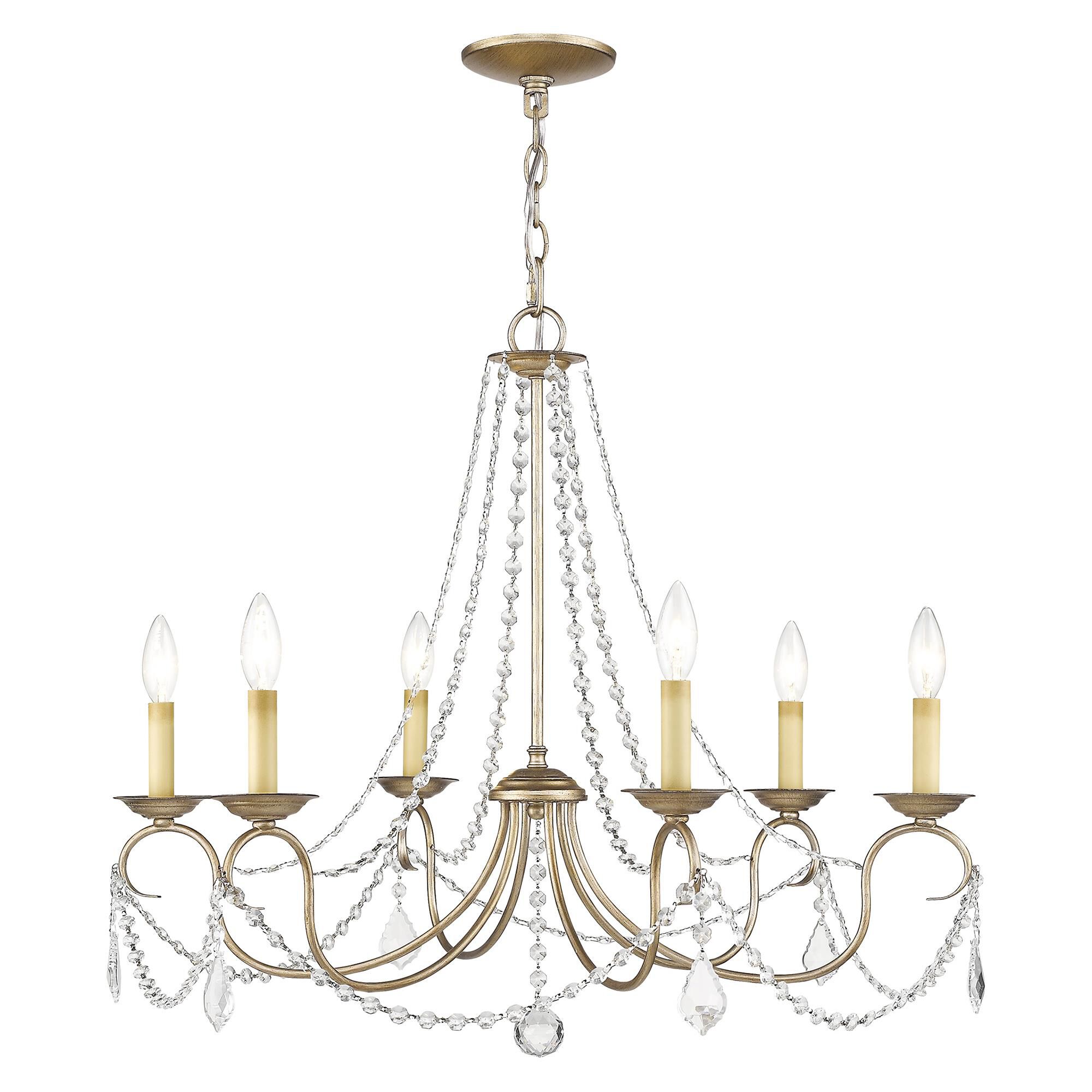 Pennington 28 Inch 6 Light Chandelier by Livex Lighting