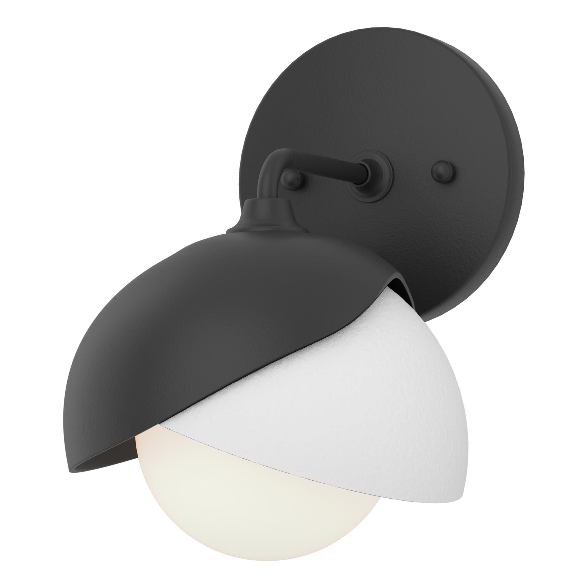 Shown in Black finish and Opal glass and White accent