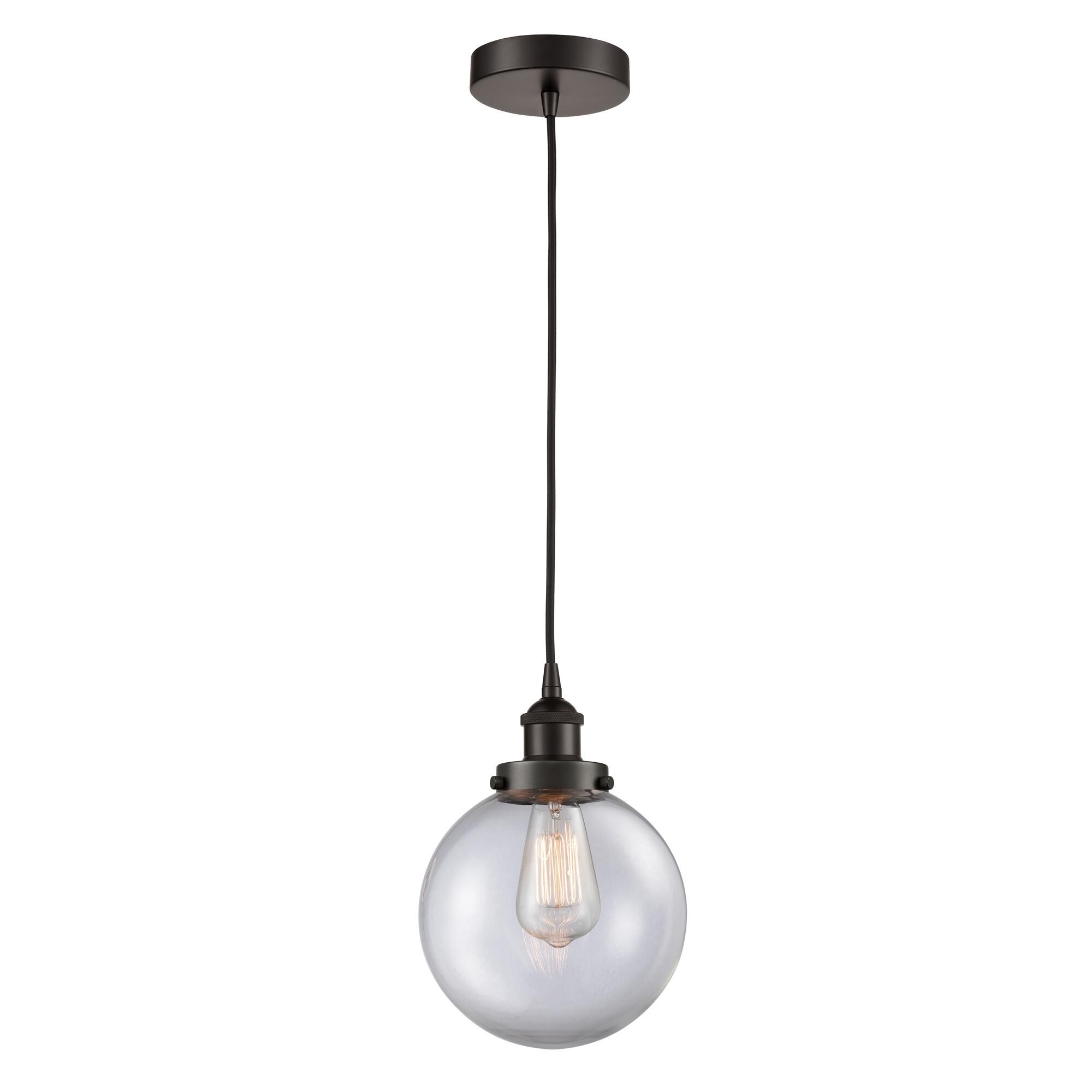 Shown in Oil Rubbed Bronze finish and Clear Beacon glass