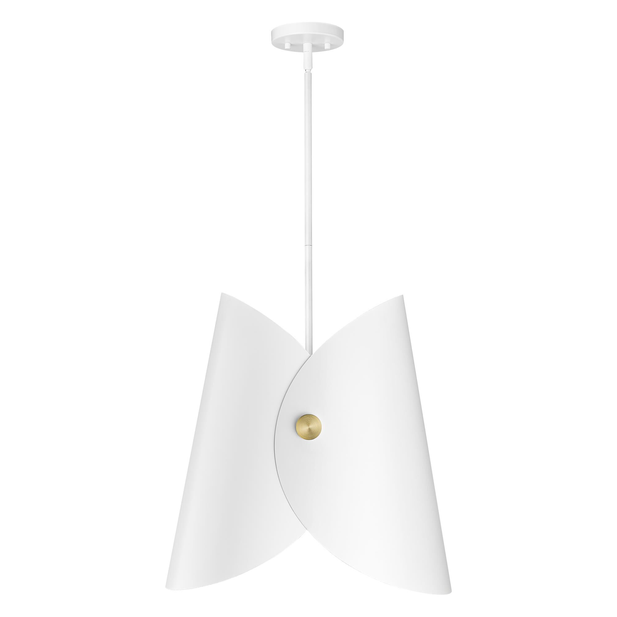 Shown in Matte White finish and Matte White Outer And Gold Inner glass and Matte White Outer And Gold Inner shade