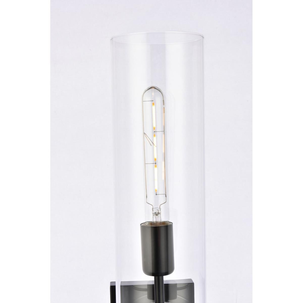 Shown in Black finish and Clear glass