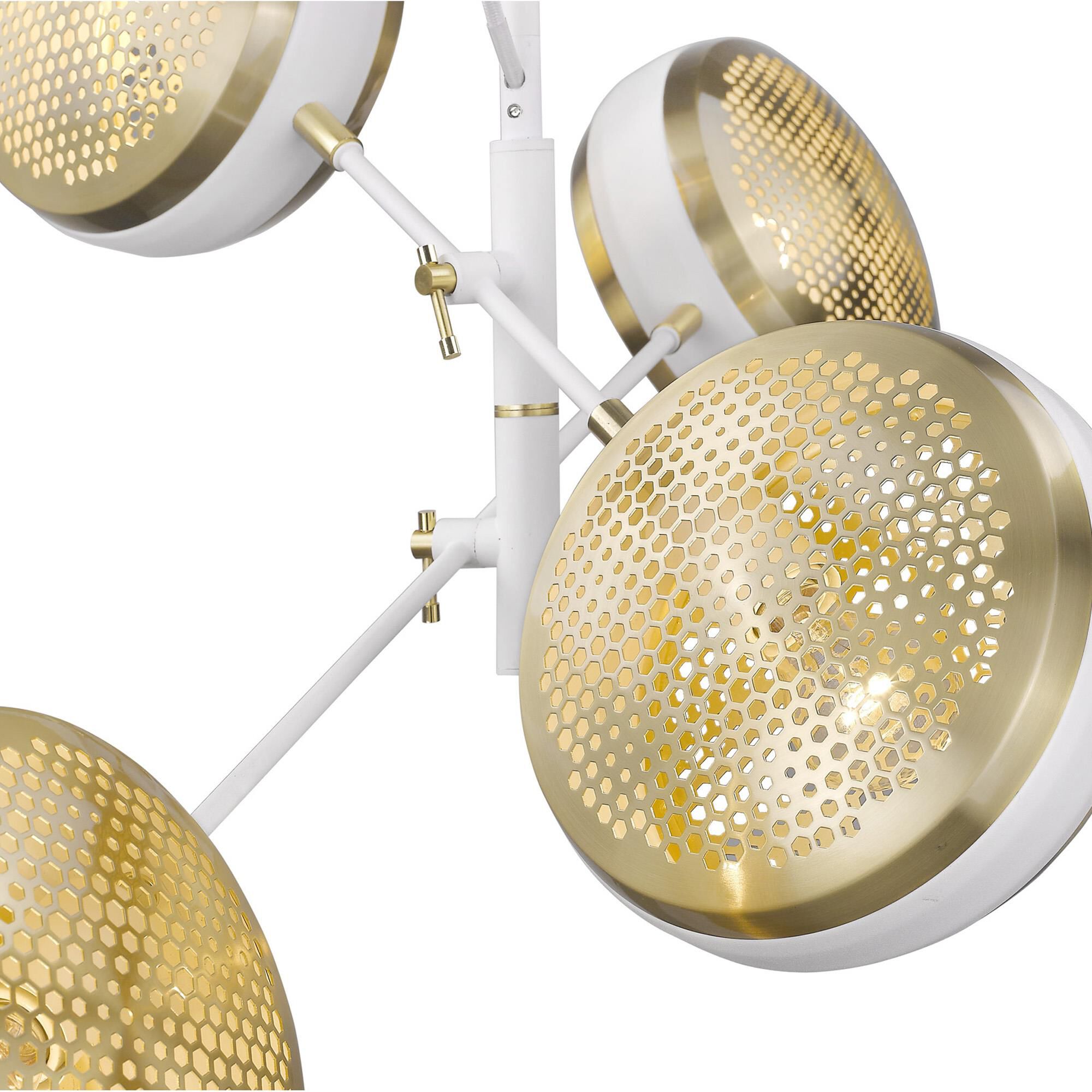 Shown in White finish and -- glass and -- shade