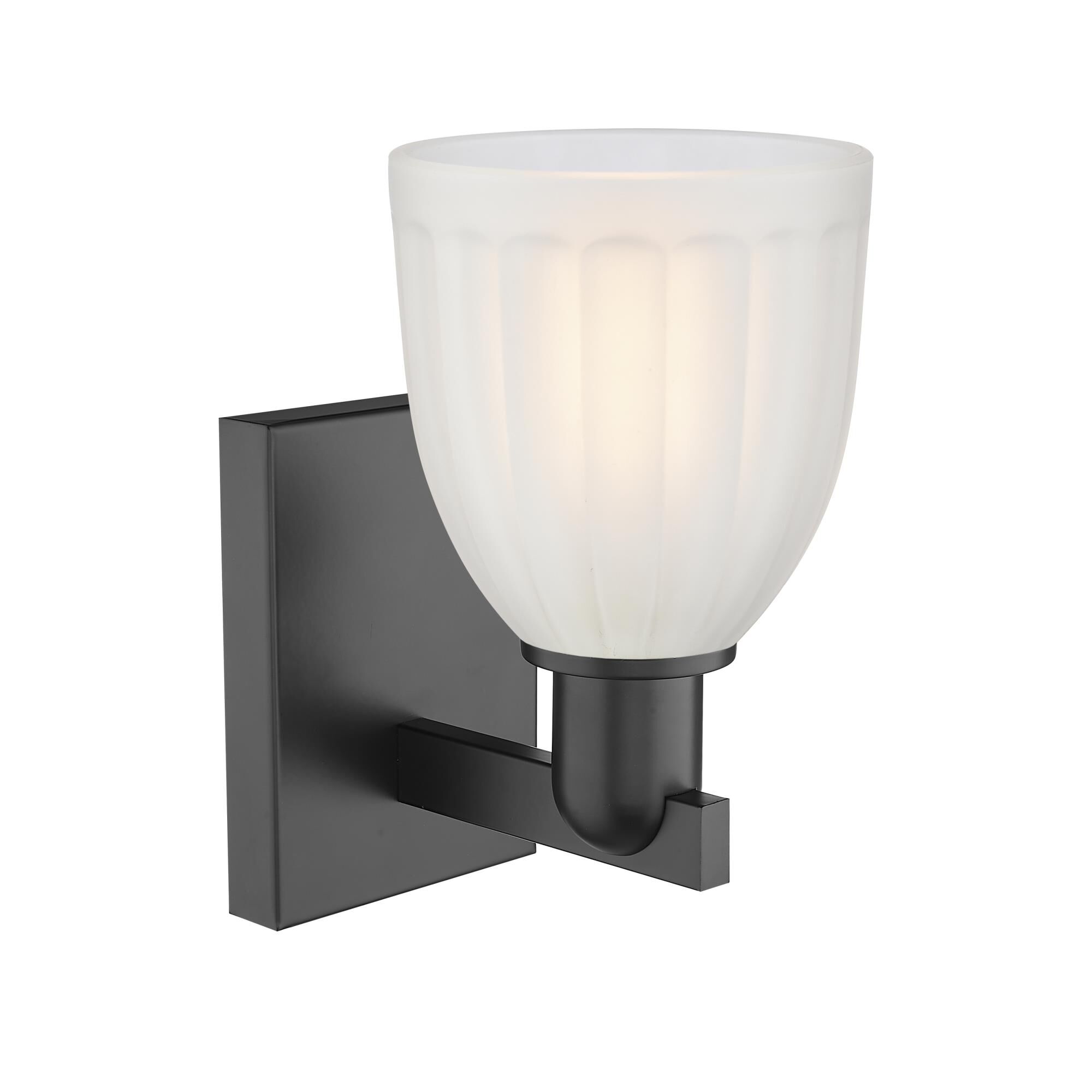 Shown in Matte Black finish and White glass