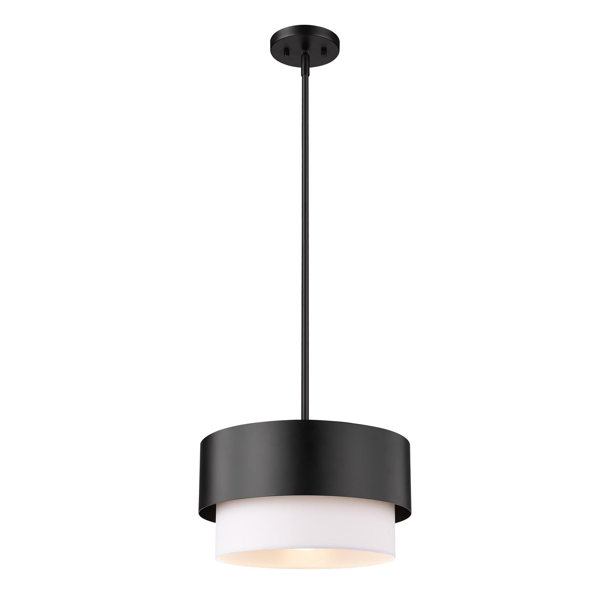 Shown in Matte Black finish and White glass