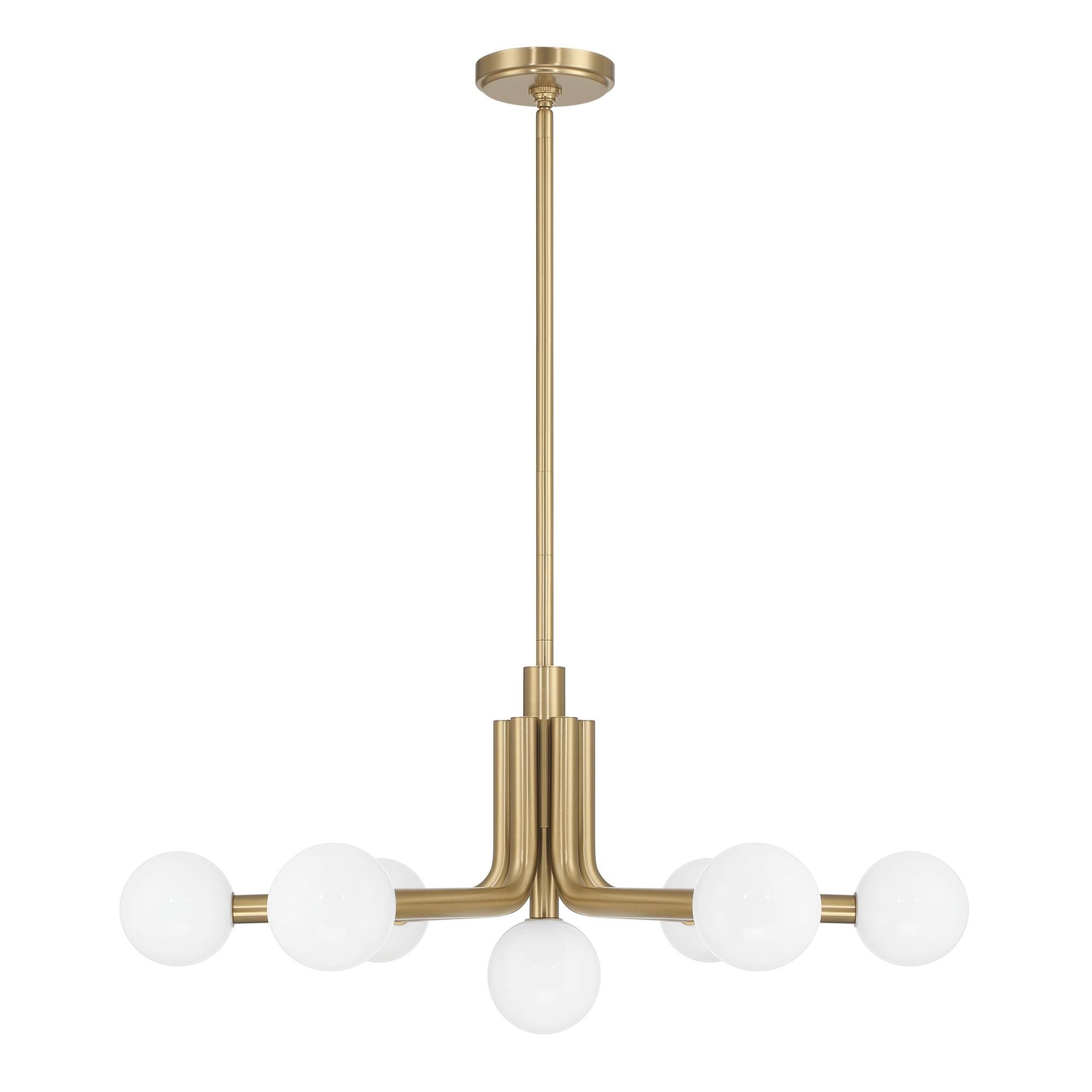 Shown in Champagne Gold finish and Opal glass