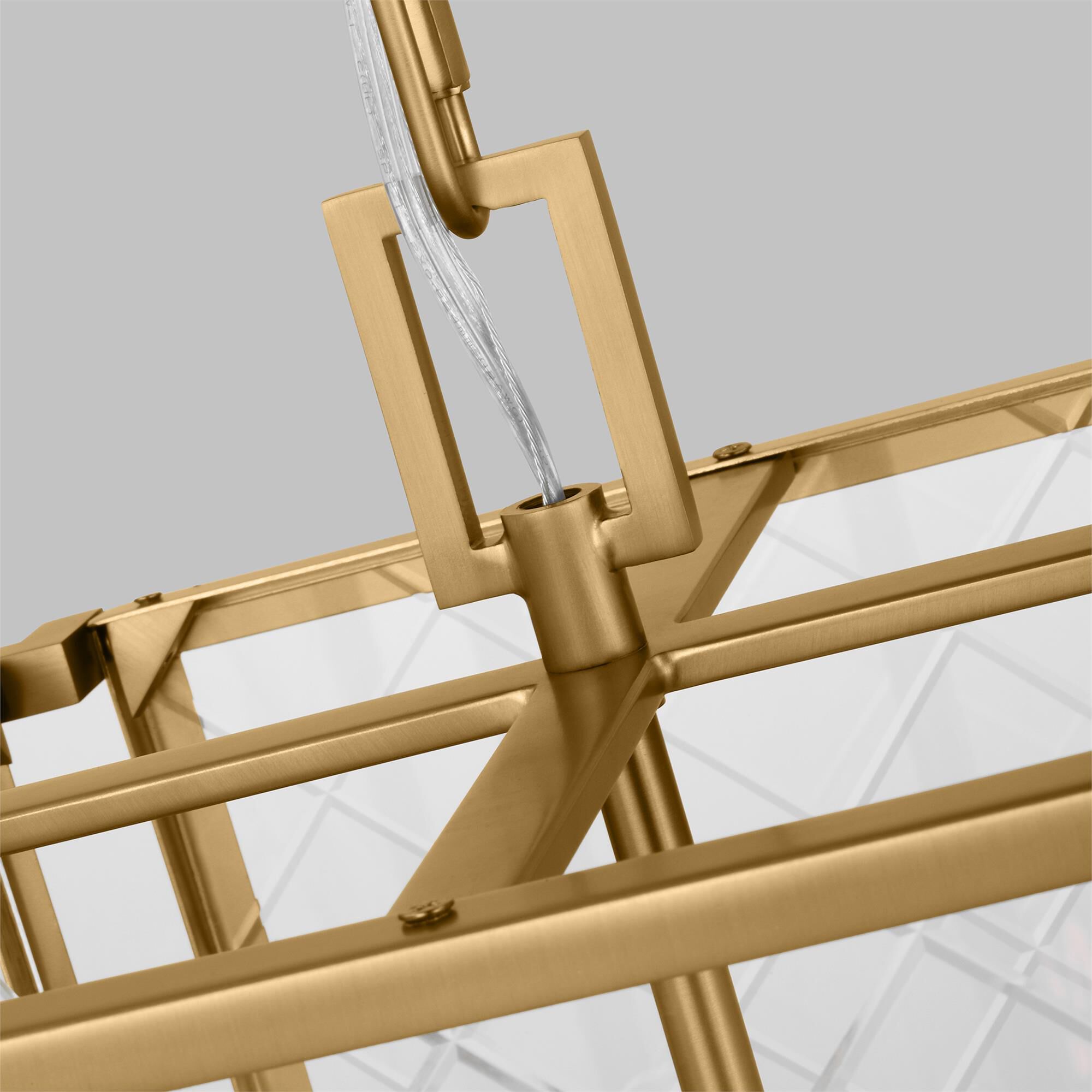 Shown in Burnished Brass finish and Clear With Diamond Cut Pattern glass