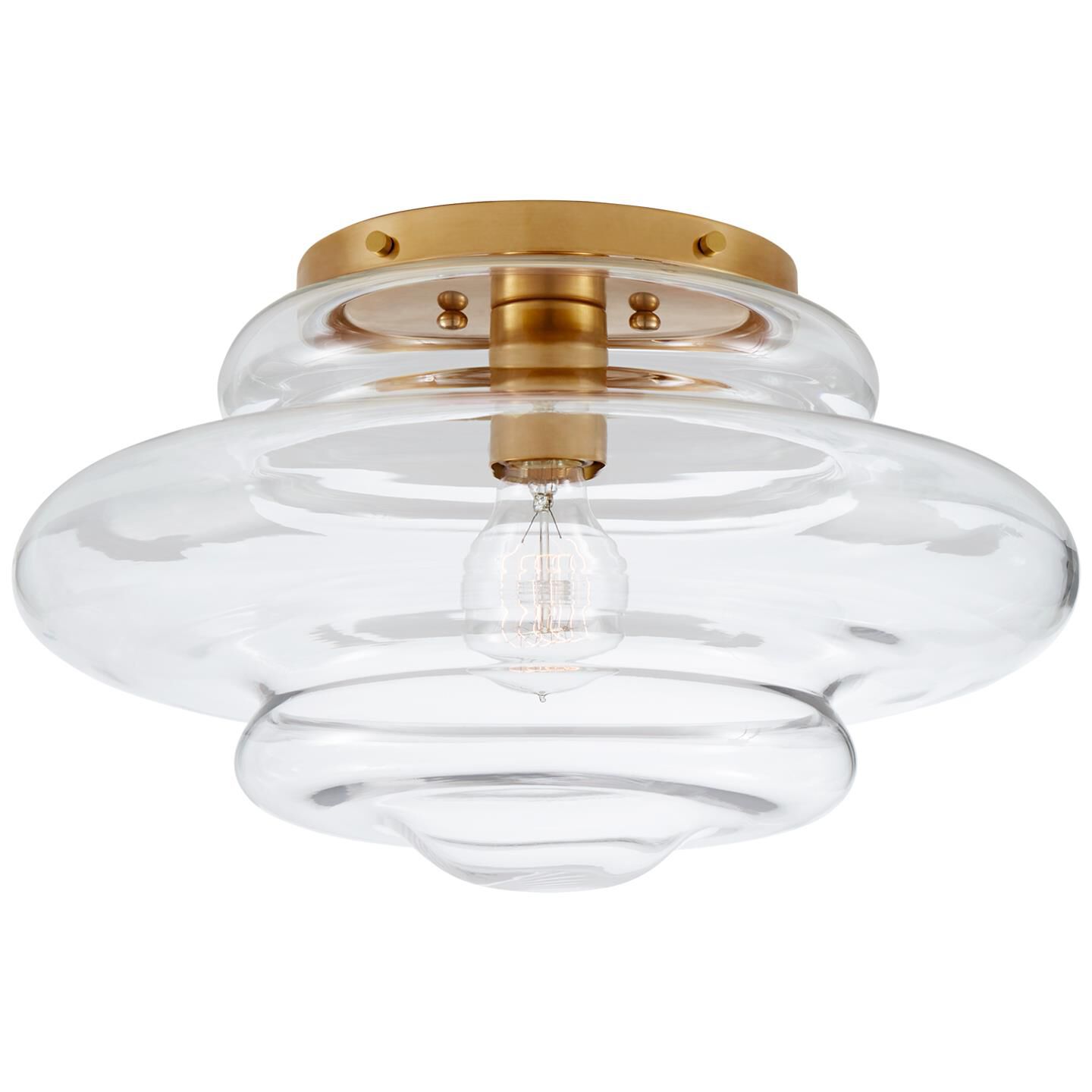 Shown in Antique-Burnished Brass finish and Clear glass