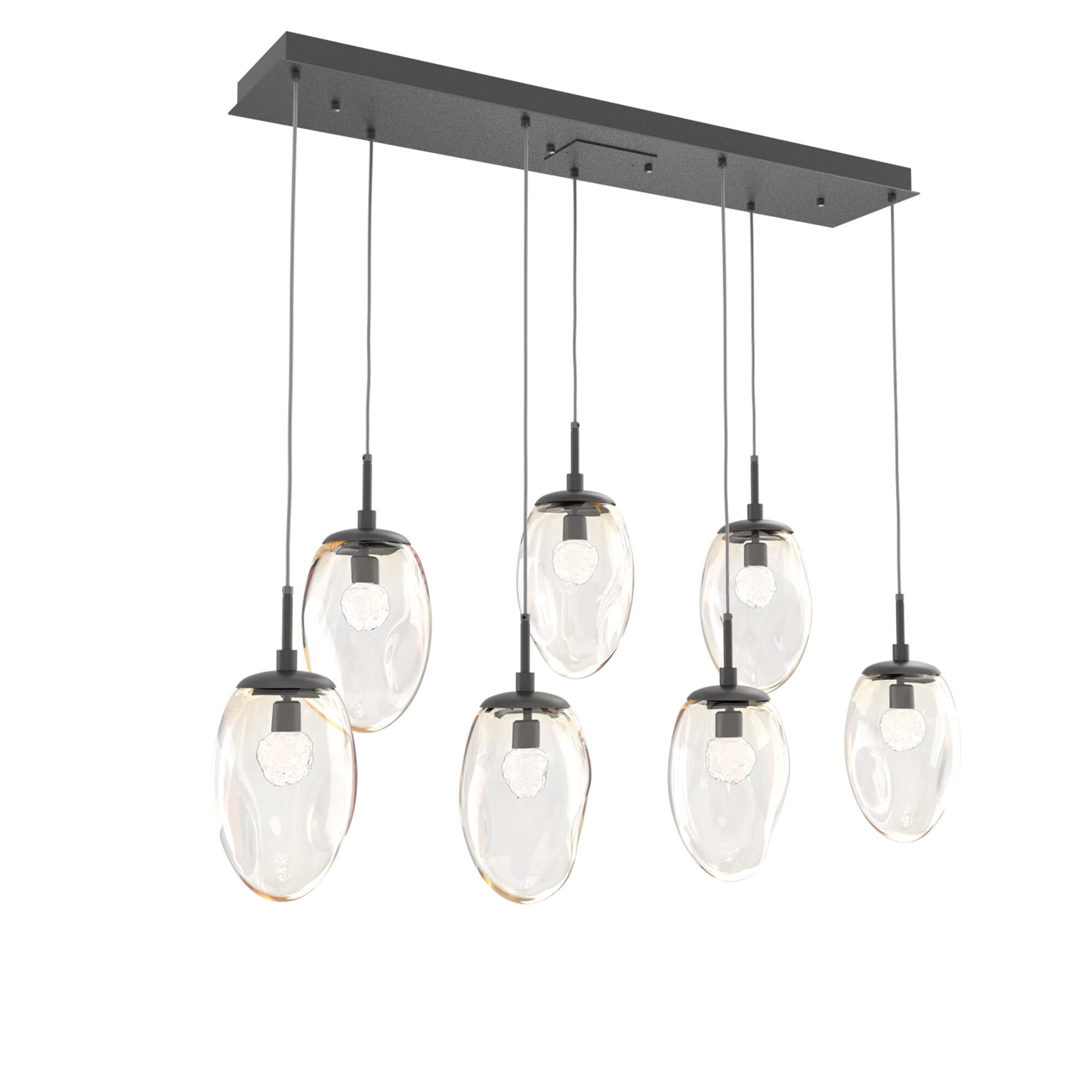 Shown in Graphite finish and Floret Inner And Amber Outer glass