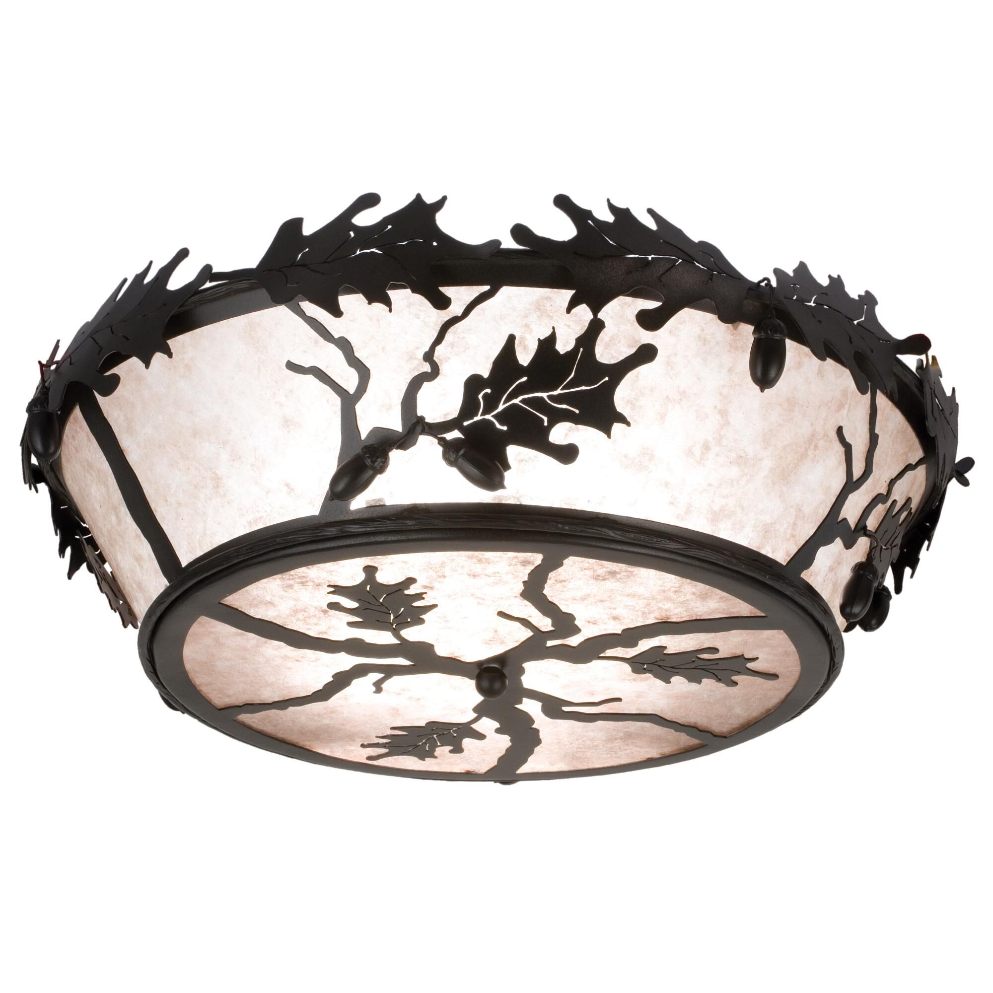 Oak Leaf And Acorn 23 Inch 4 Light Flush Mount by Meyda Lighting