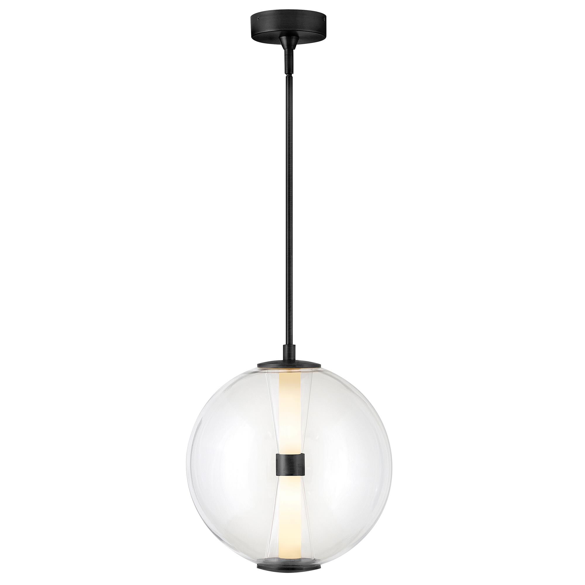 Shown in Black finish and Clear glass