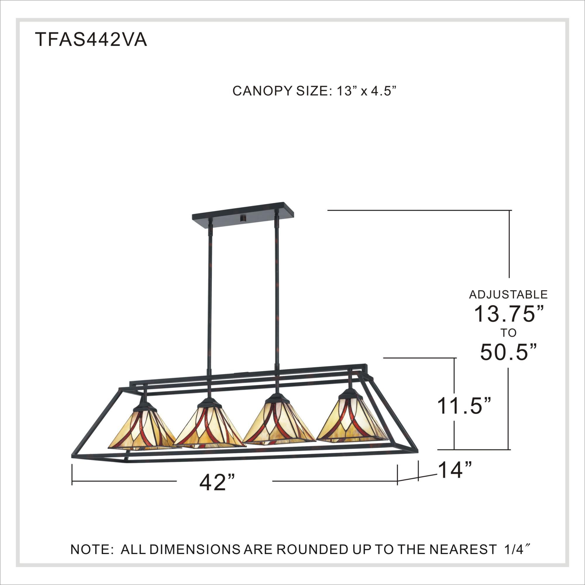 42 Inch 4 Light Linear Suspension Light by Quoizel