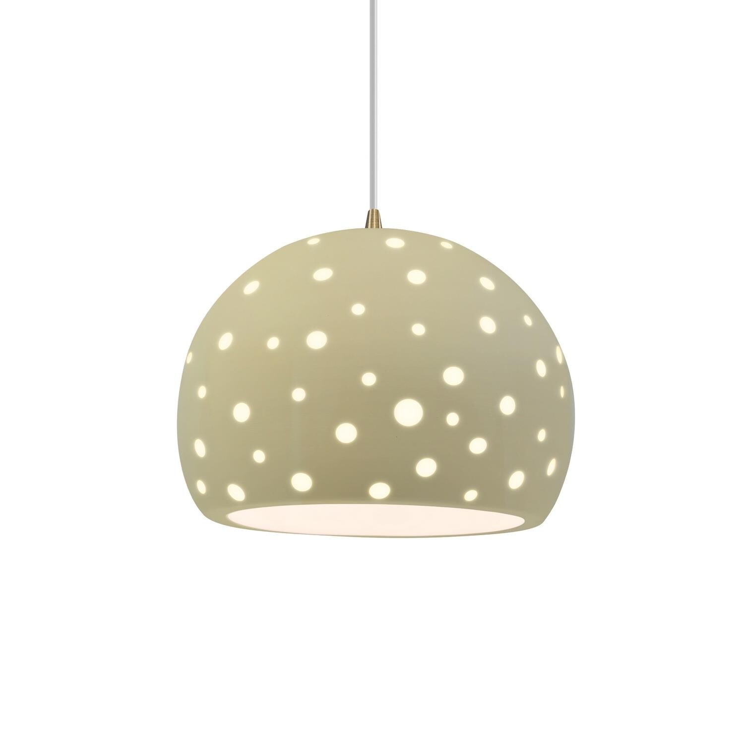 Perforated Globe 12 Inch Large Pendant by Justice Design Group
