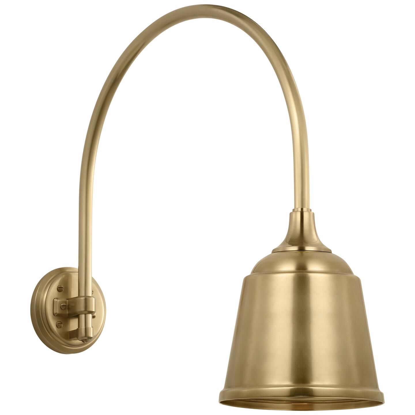 Shown in Hand-Rubbed Antique Brass finish and Gold shade