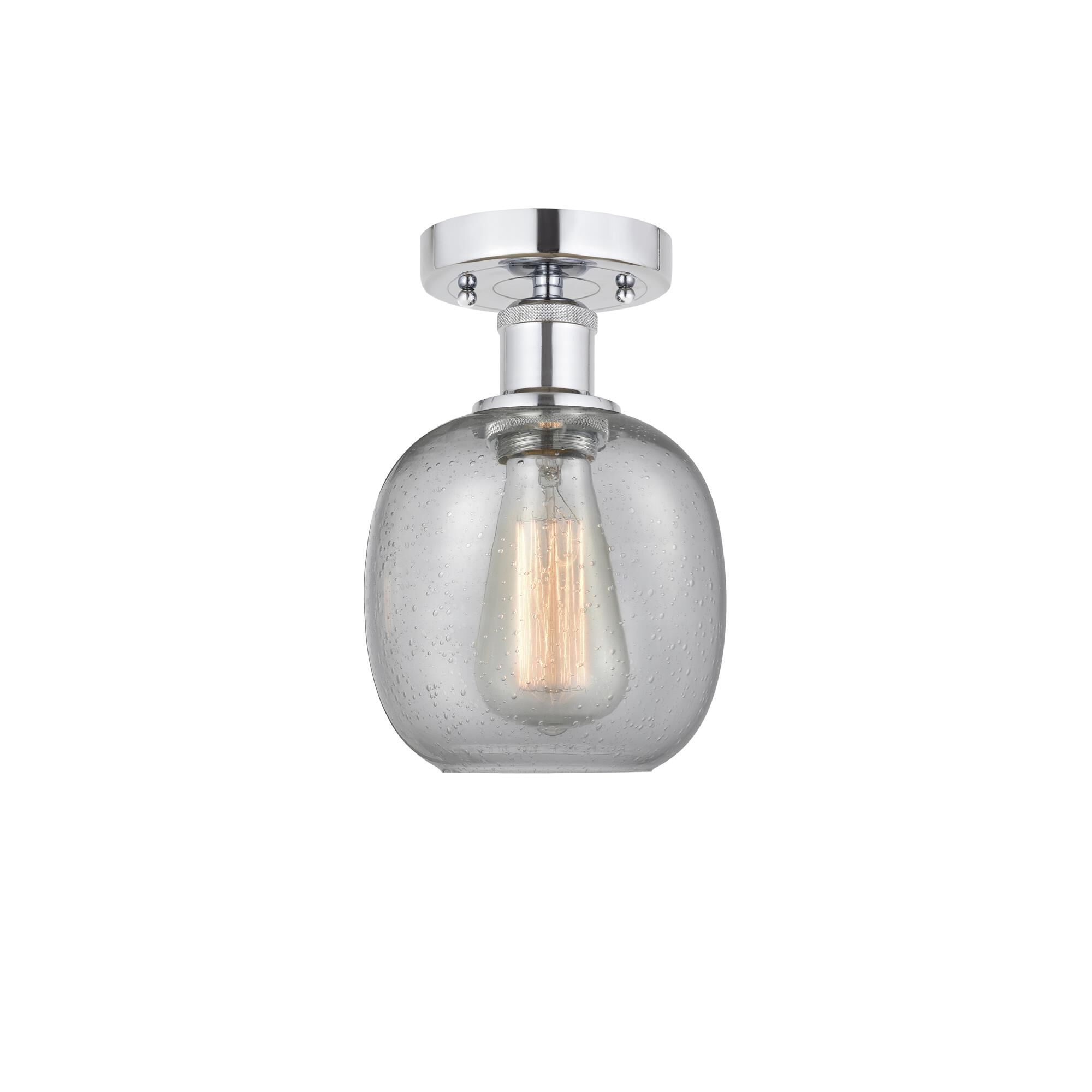 Shown in Polished Chrome finish and Seedy glass