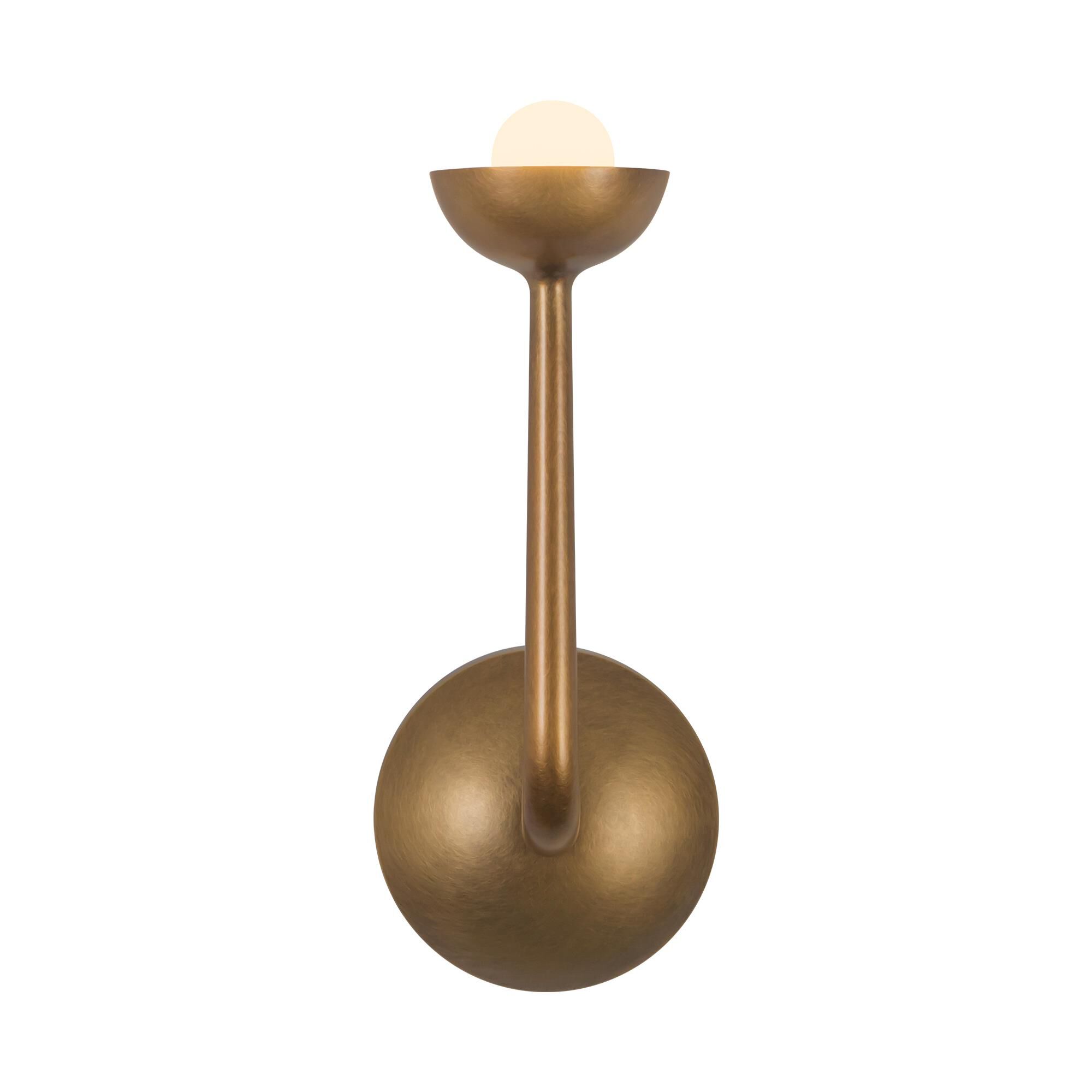 Shown in Vintage Brass finish and Frosted glass