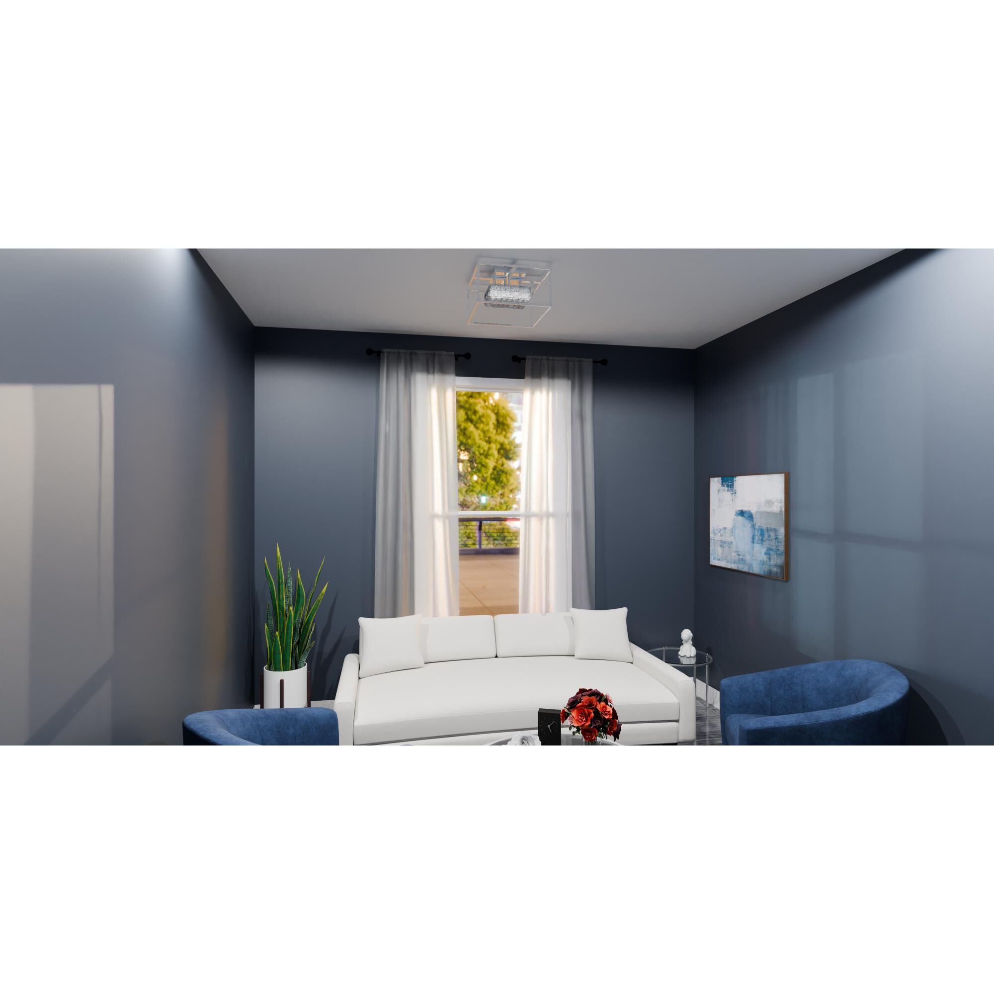 Dazzle 16 Inch Semi Flush Mount by Quoizel