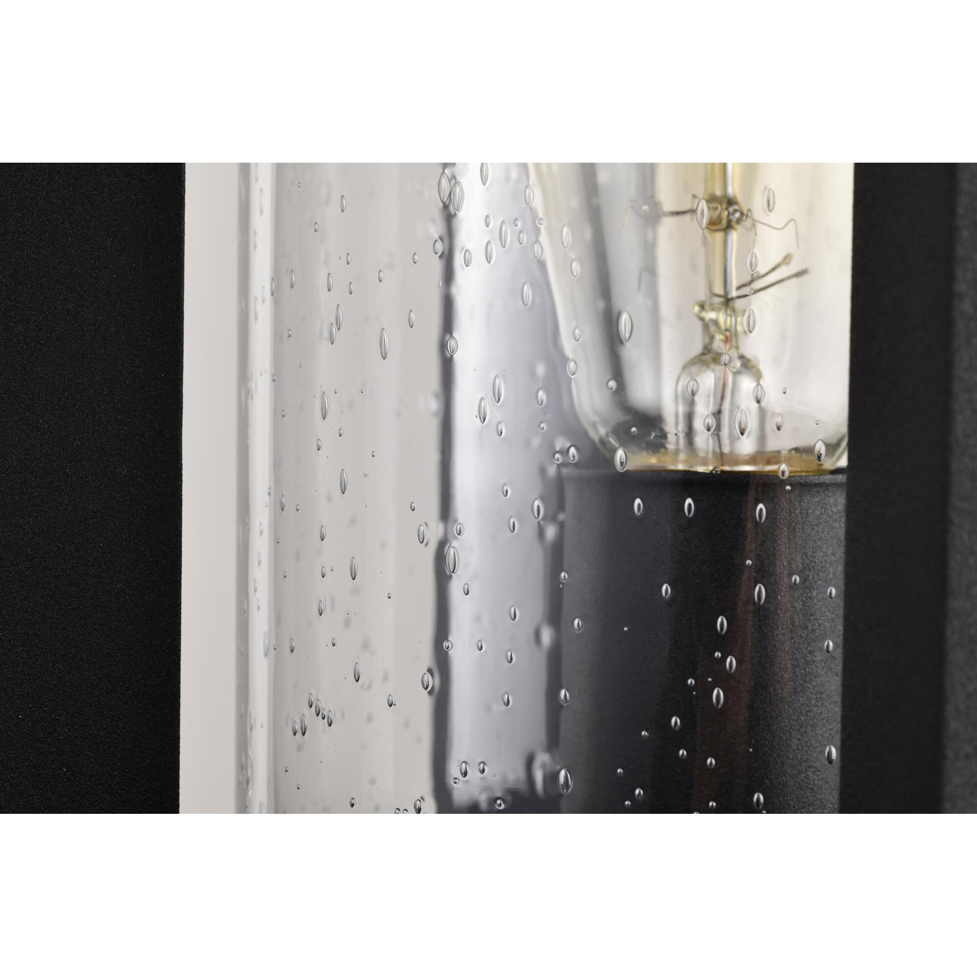 Shown in Matte Black finish and Clear Seeded glass