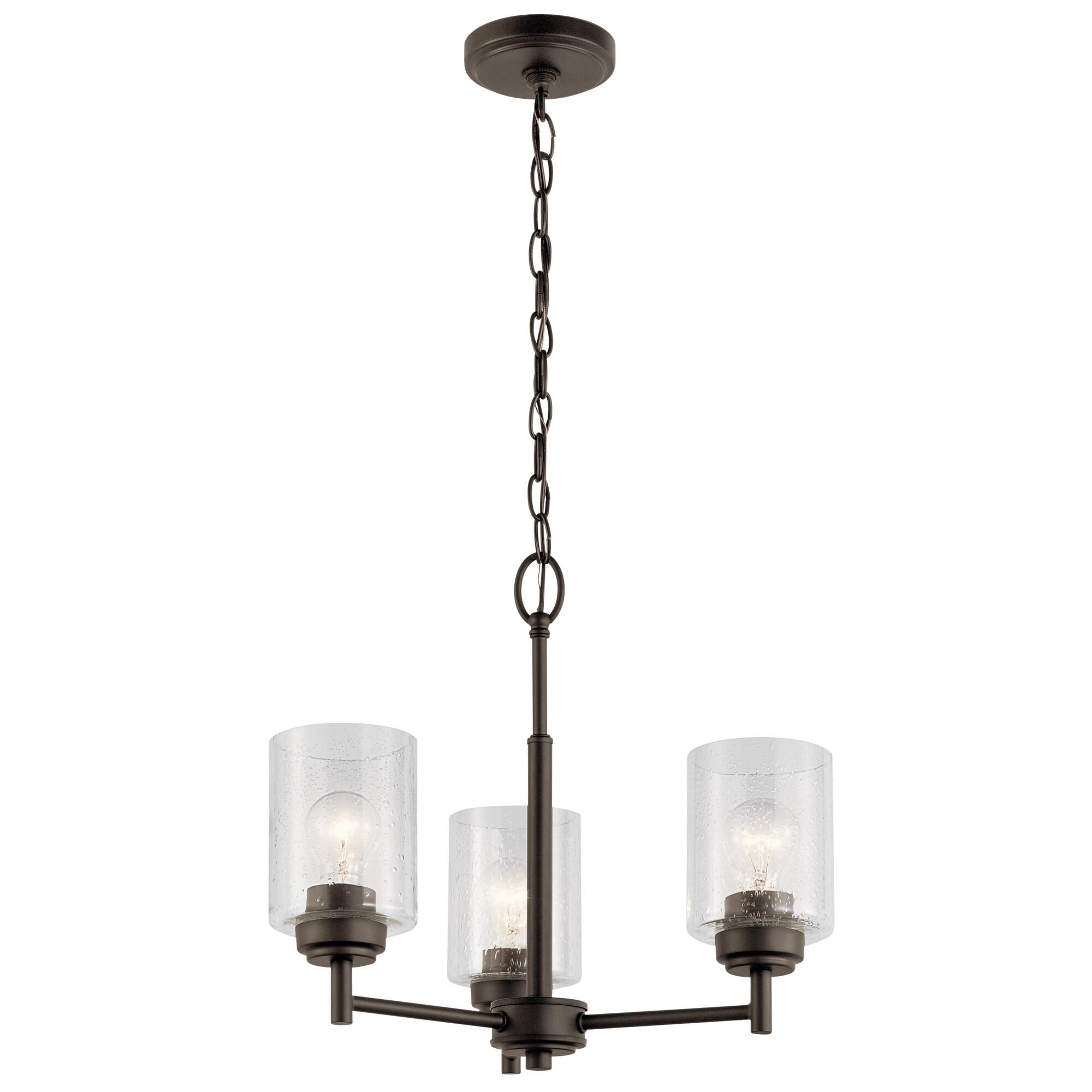 Shown in Olde Bronze finish and Clear Seeded glass