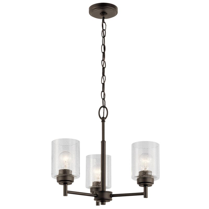 Winslow 18 Inch 3 Light Mini Chandelier by Kichler Lighting