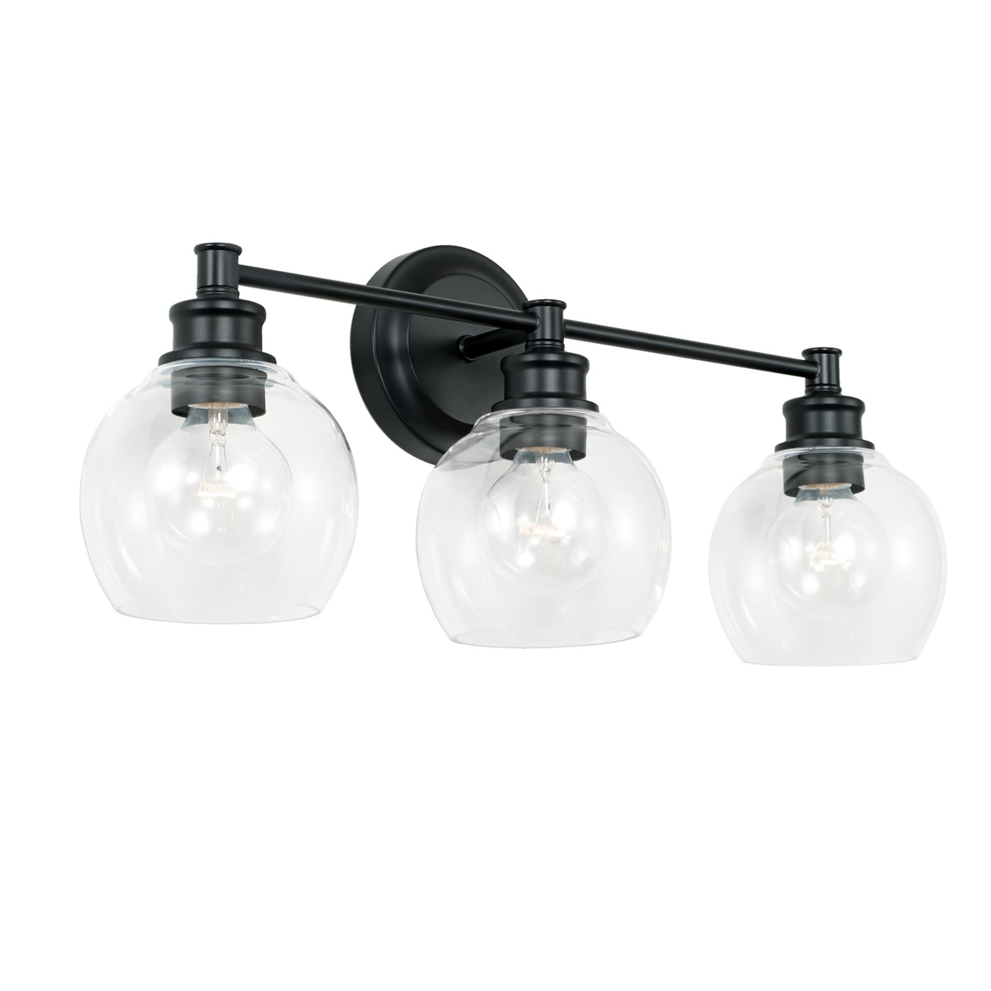 Shown in Matte Black finish and Clear glass