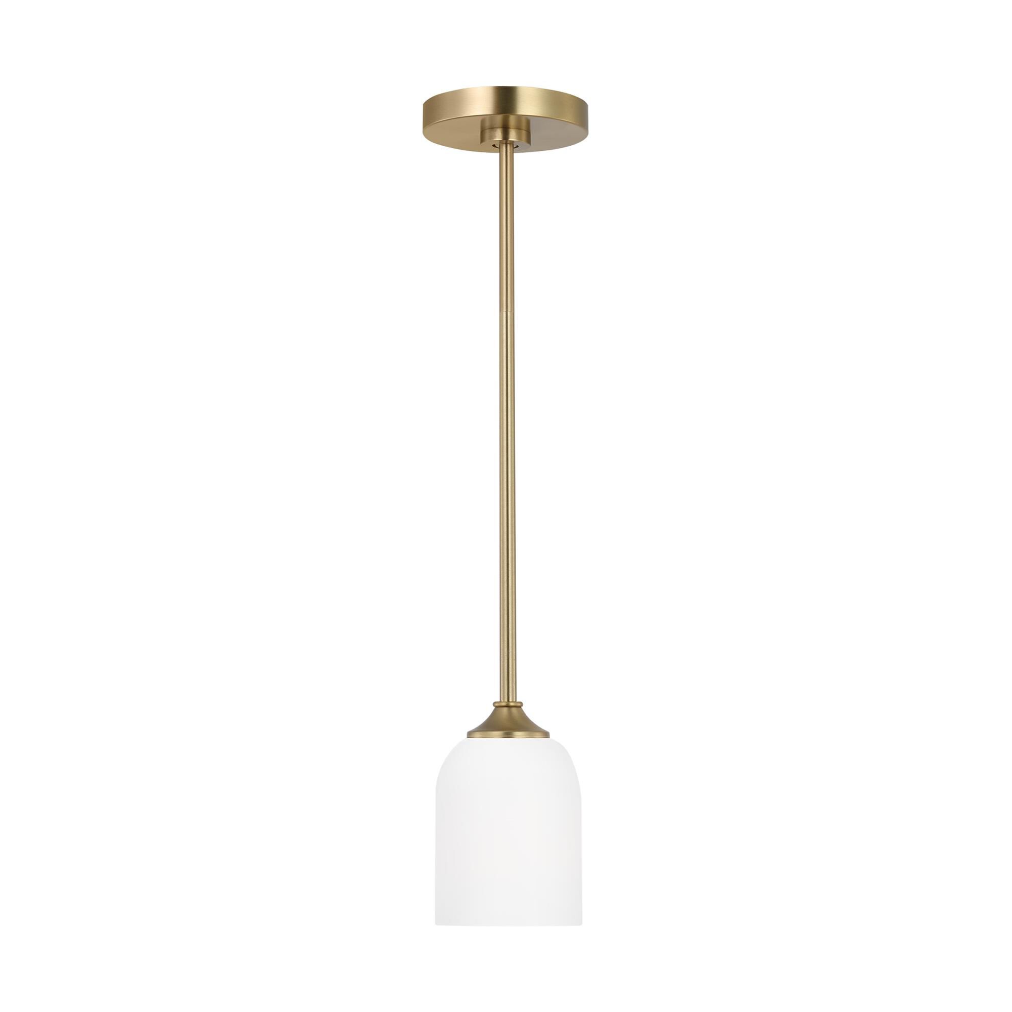 Shown in Satin Bronze finish and Etched / White Inside Glass shade