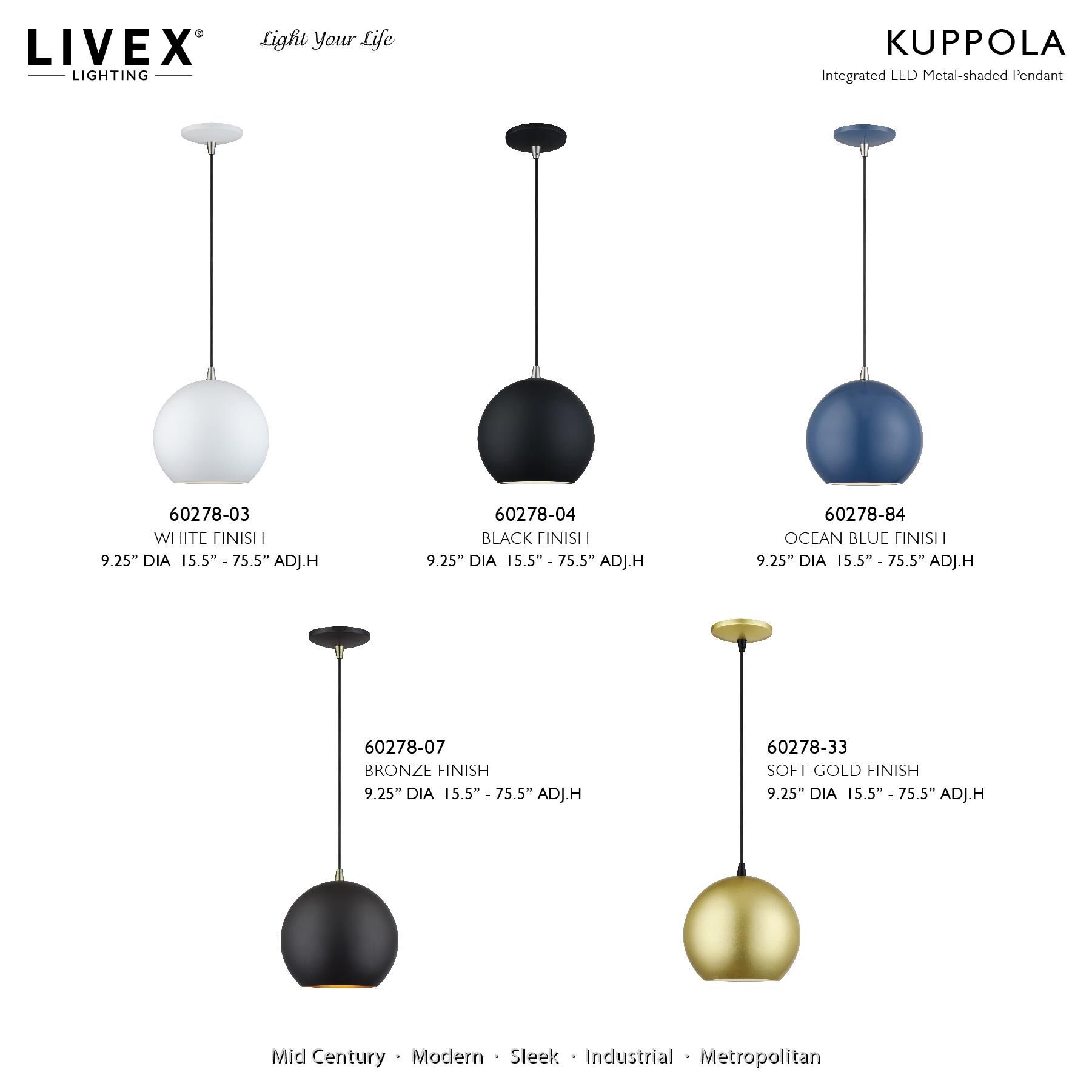 Shown in Black with Brushed Nickel Accents finish and Black Aluminum with Shiny White Inside shade