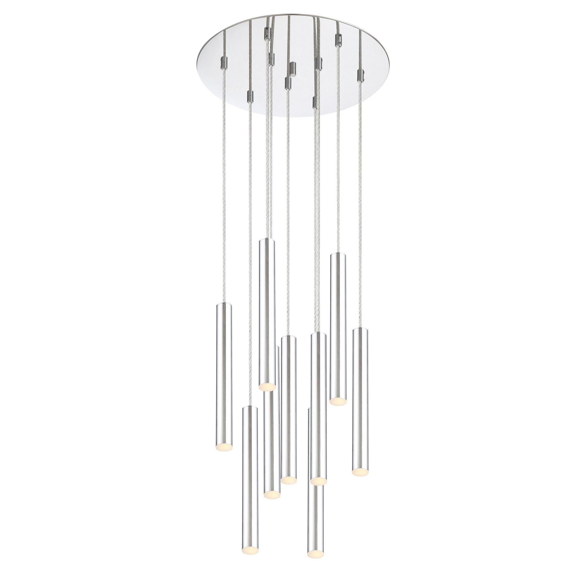 Shown in Chrome finish and Steel glass and Steel shade