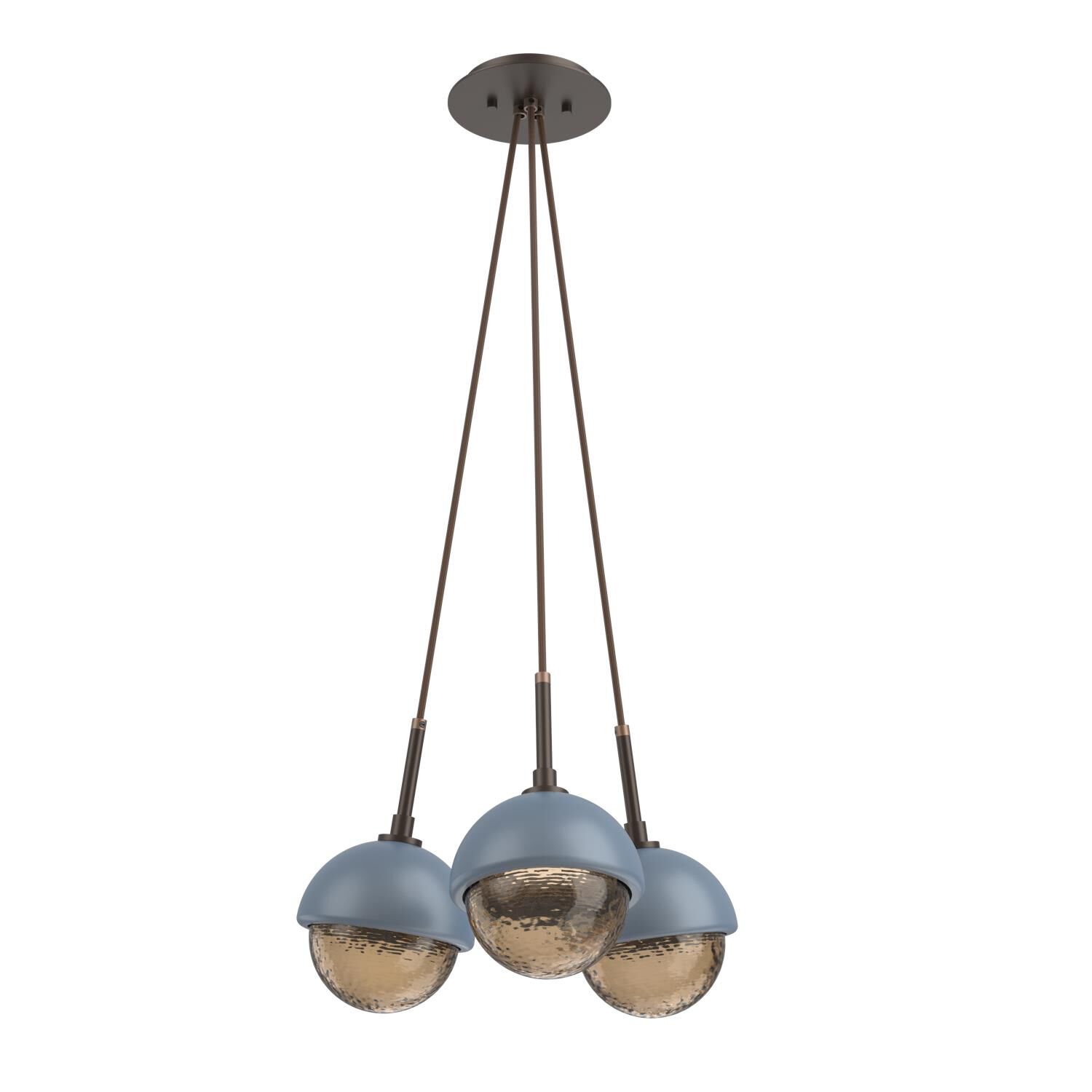Shown in Flat Bronze finish and Bronze glass and Poppy Blue accent