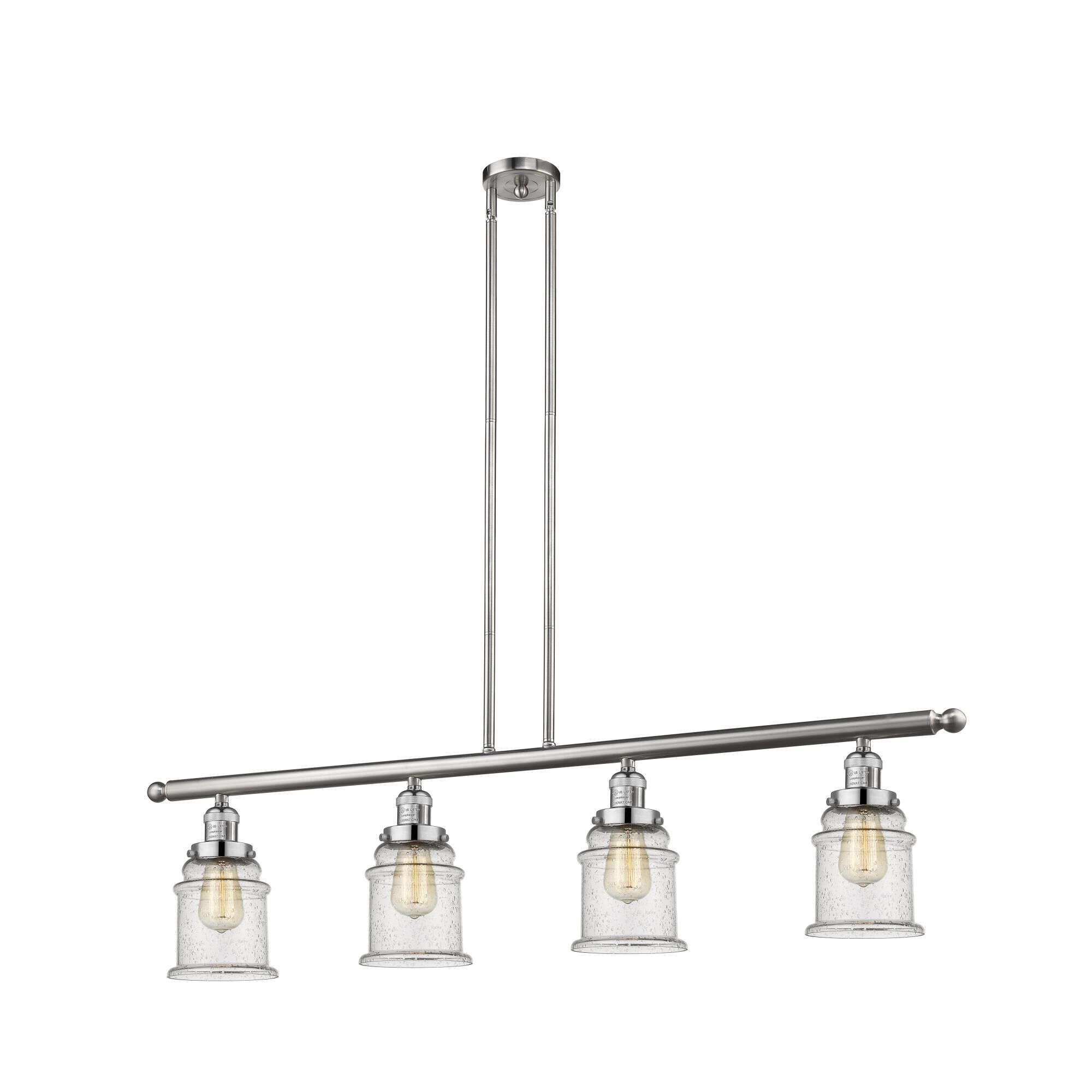 Shown in Brushed Satin Nickel finish and Seedy glass