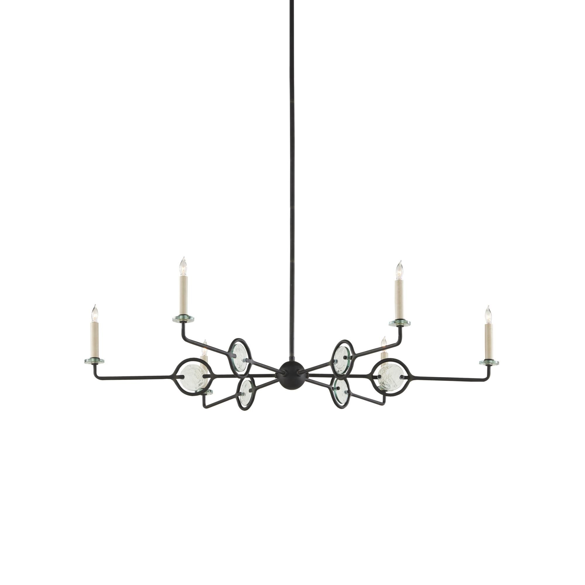Privateer 43 Inch 6 Light Chandelier by Currey and Company
