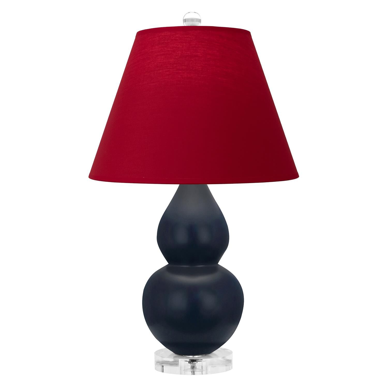 Shown in Matte Midnight Blue finish and Rose Red with Ink Black Lining shade and Lucite accent