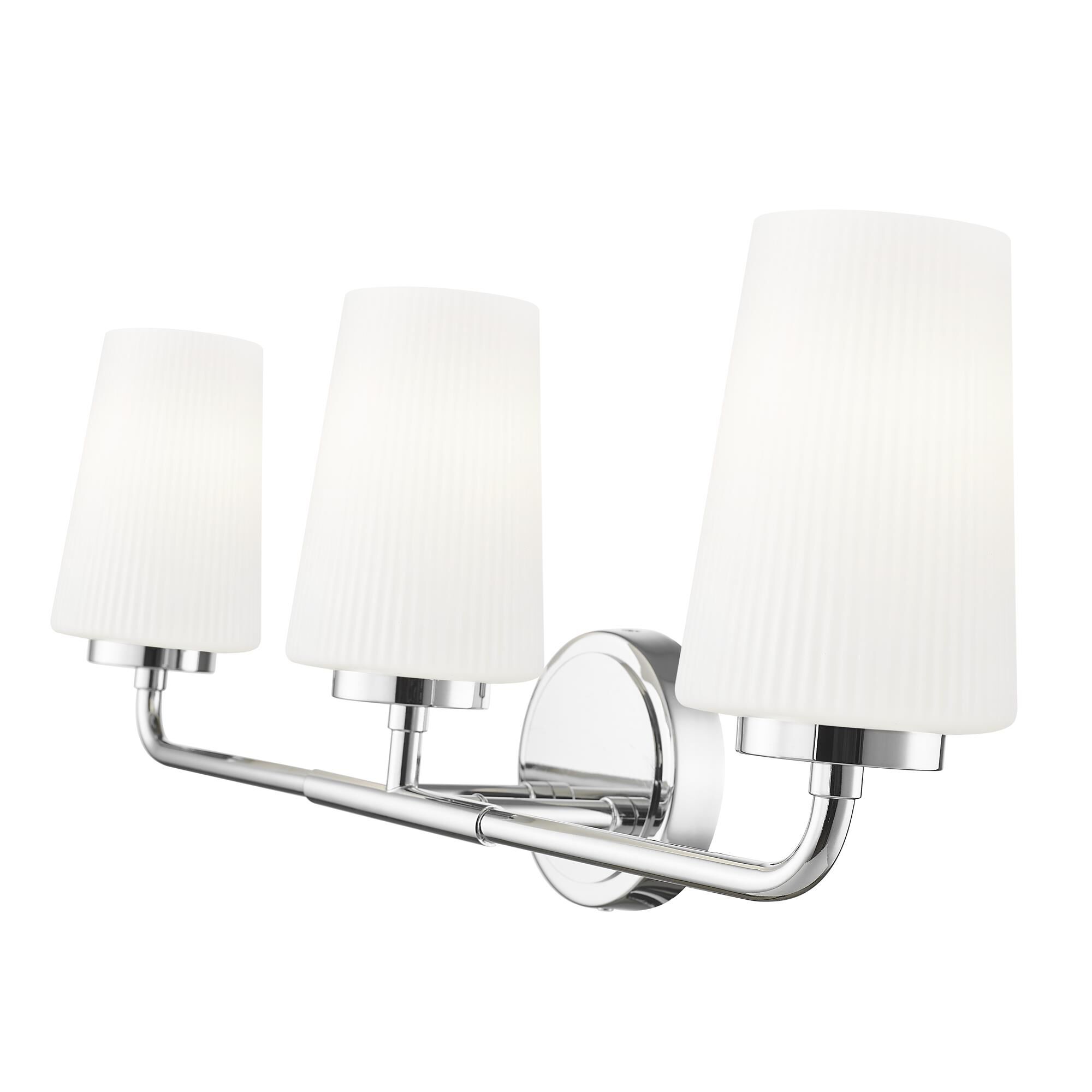 Shown in Chrome finish and Matte Opal glass and Matte Opal shade
