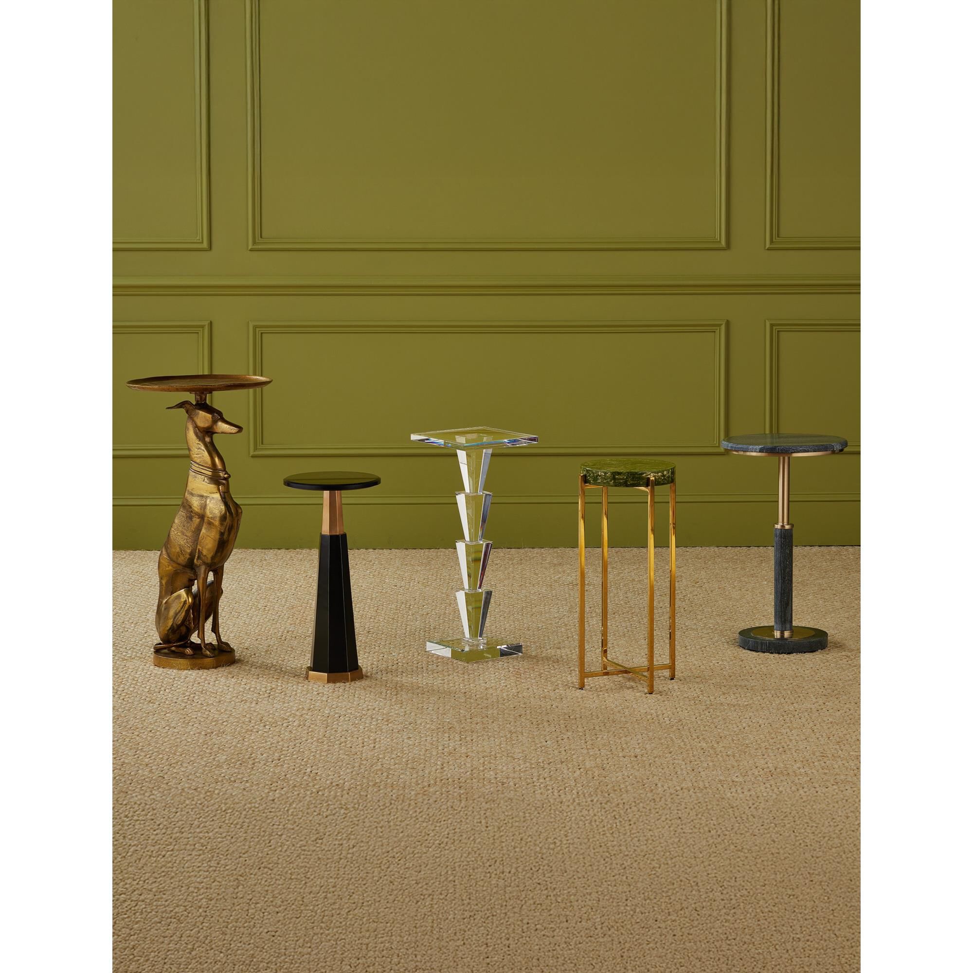 Shown in Green and Brass finish