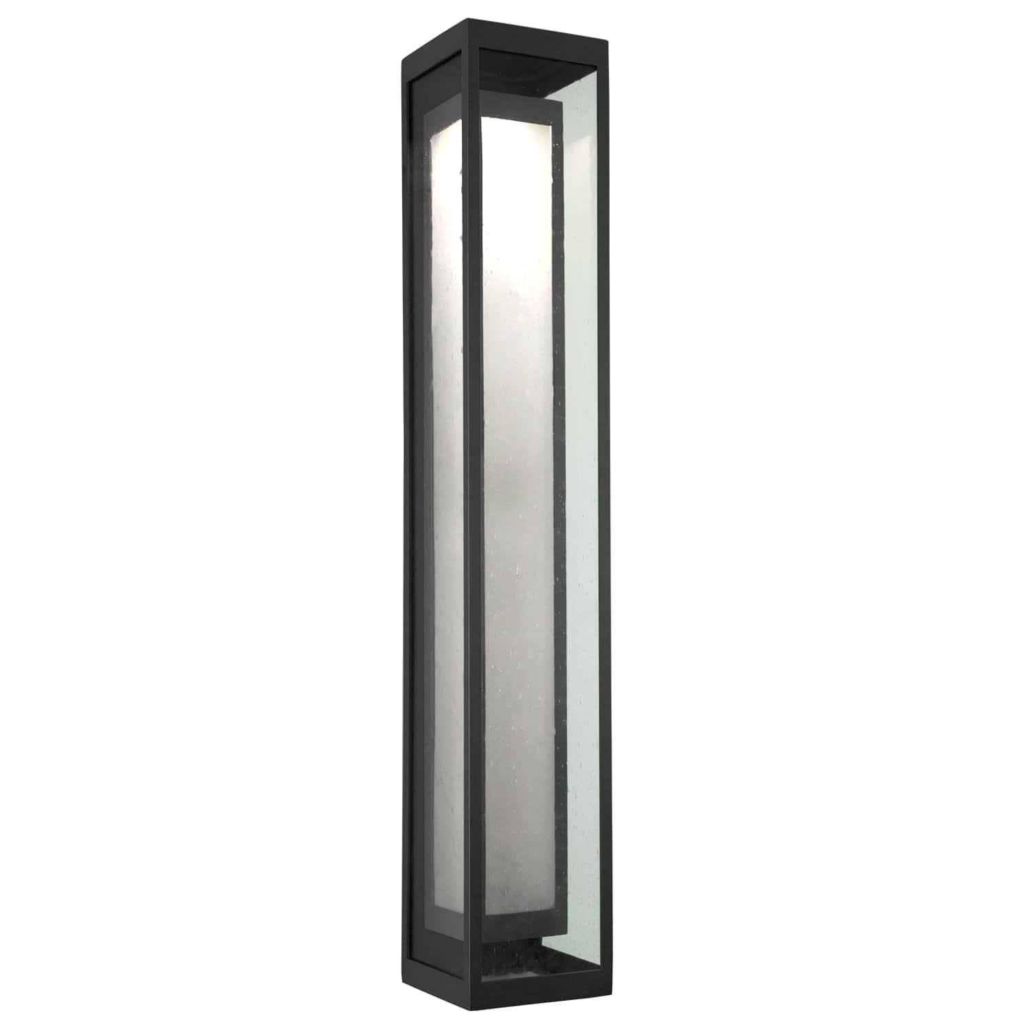 Shown in Textured Black finish and Clear Seeded and Frosted glass