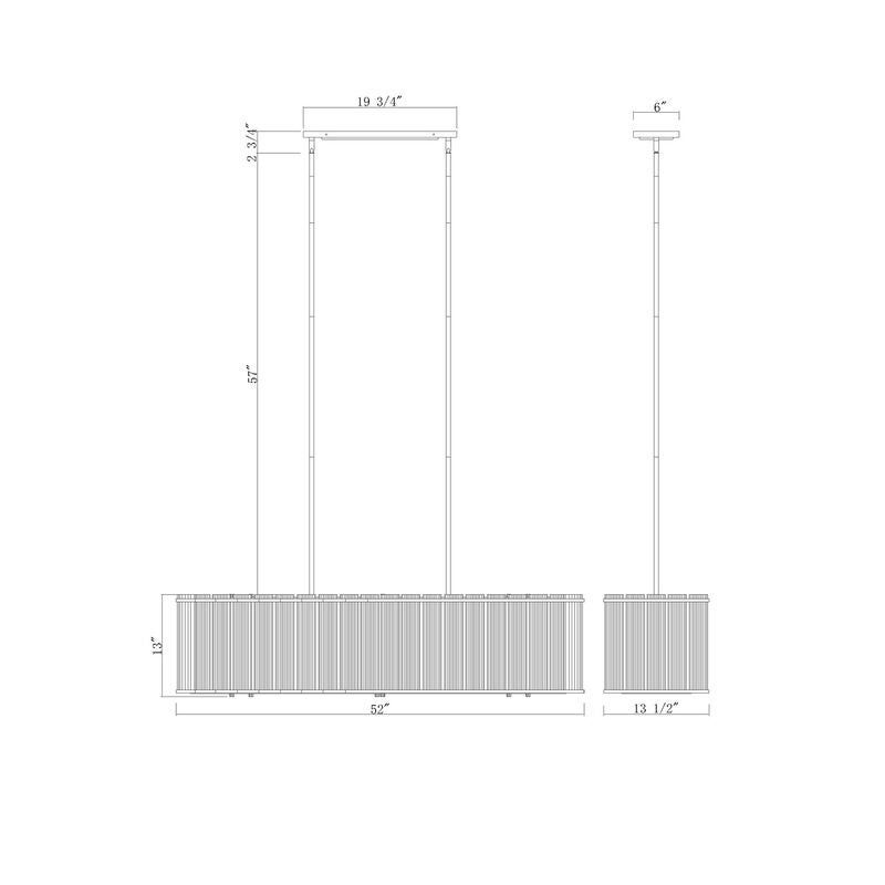 Glasbury Medium Linear Chandelier by Eurofase Lighting
