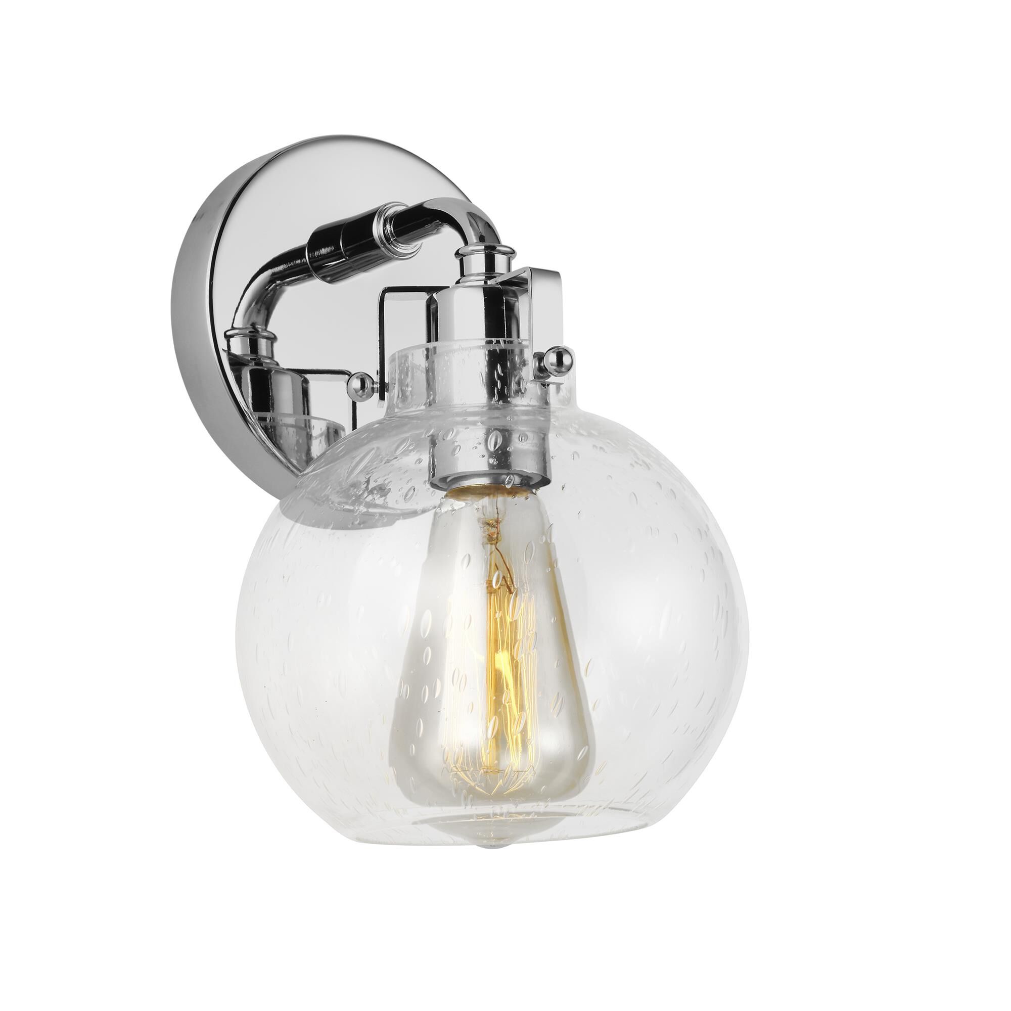 Shown in Polished Nickel-Textrured Black finish and Clear Seeded glass