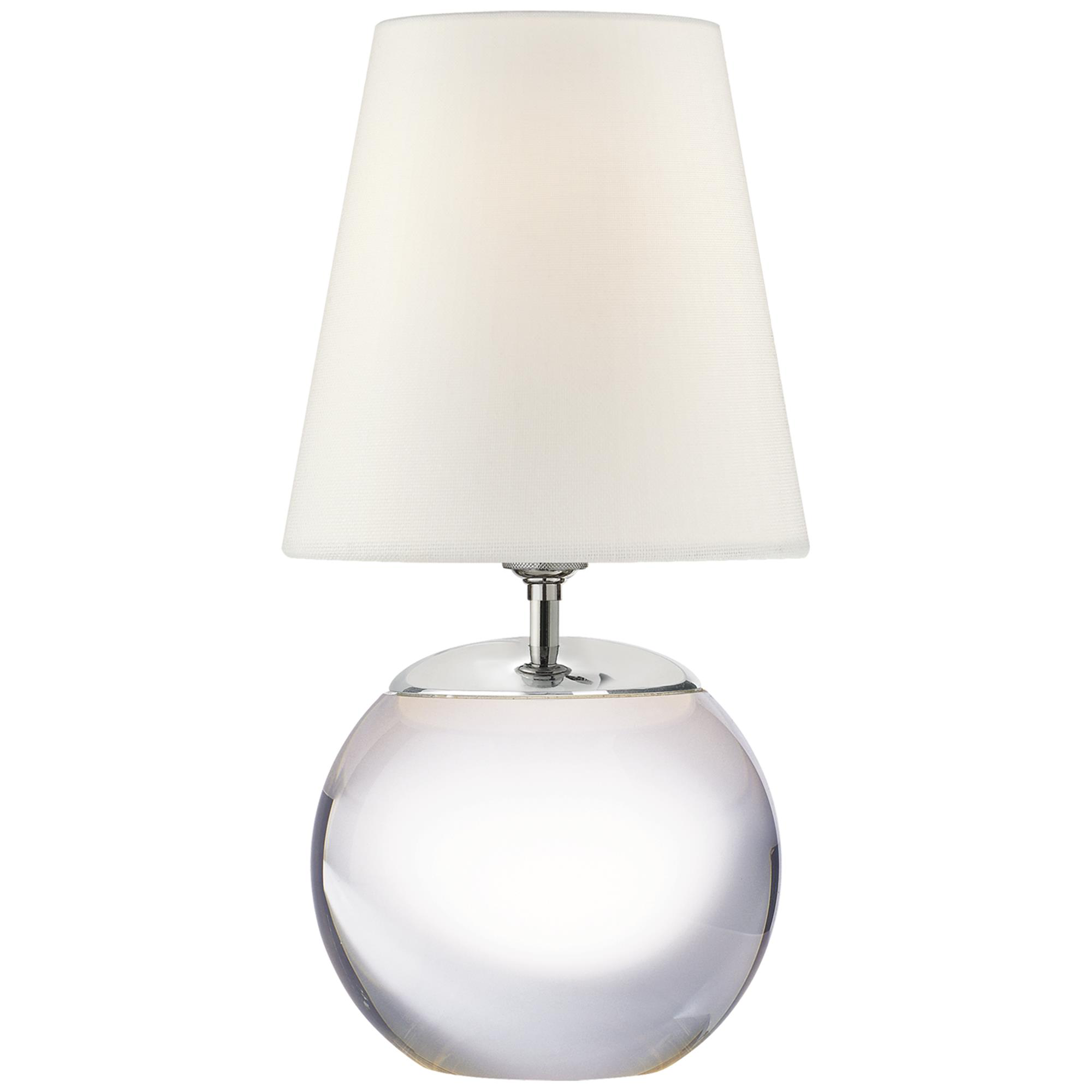 Shown in Crystal finish and Linen shade