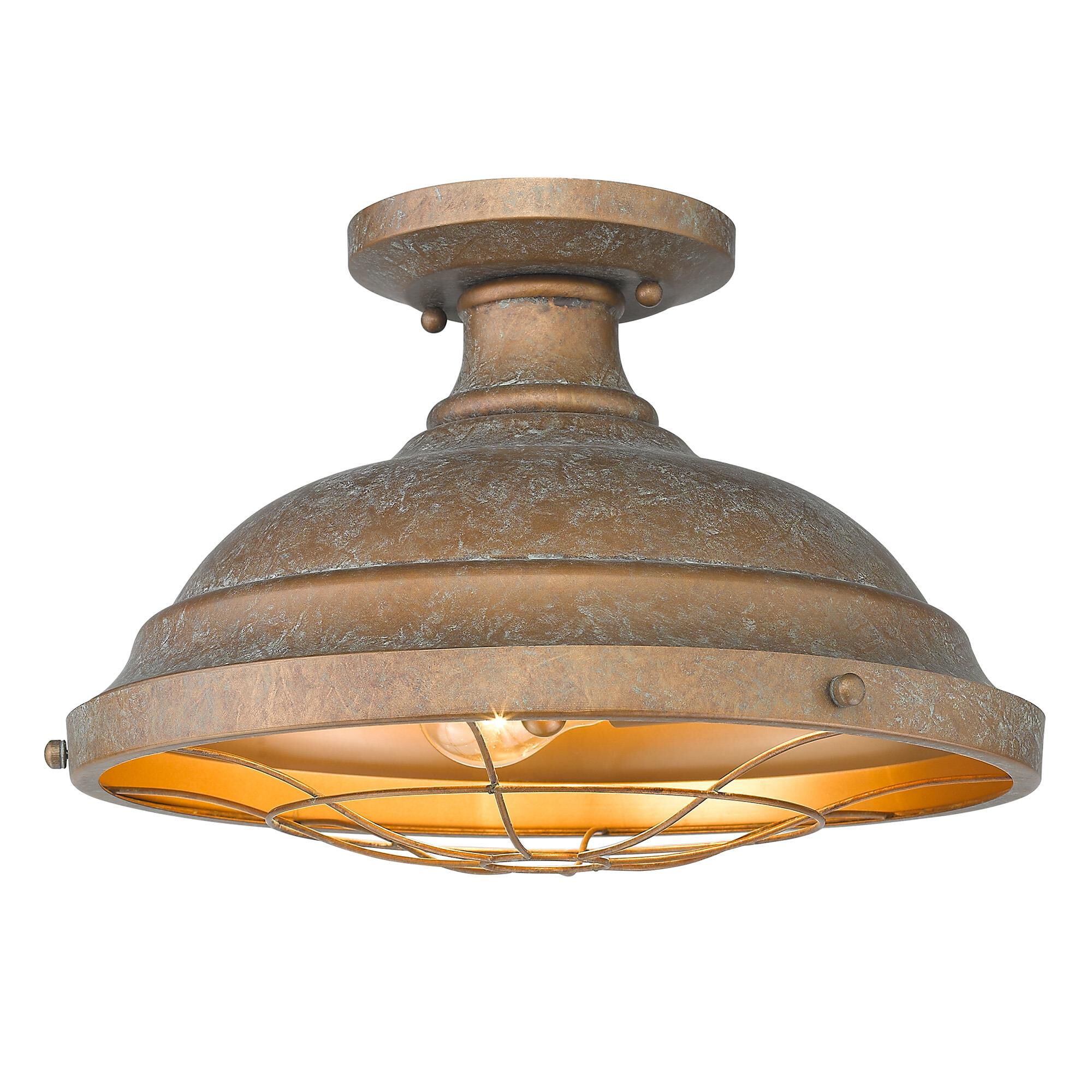 Bartlett 14 Inch 2 Light Semi Flush Mount by Golden Lighting