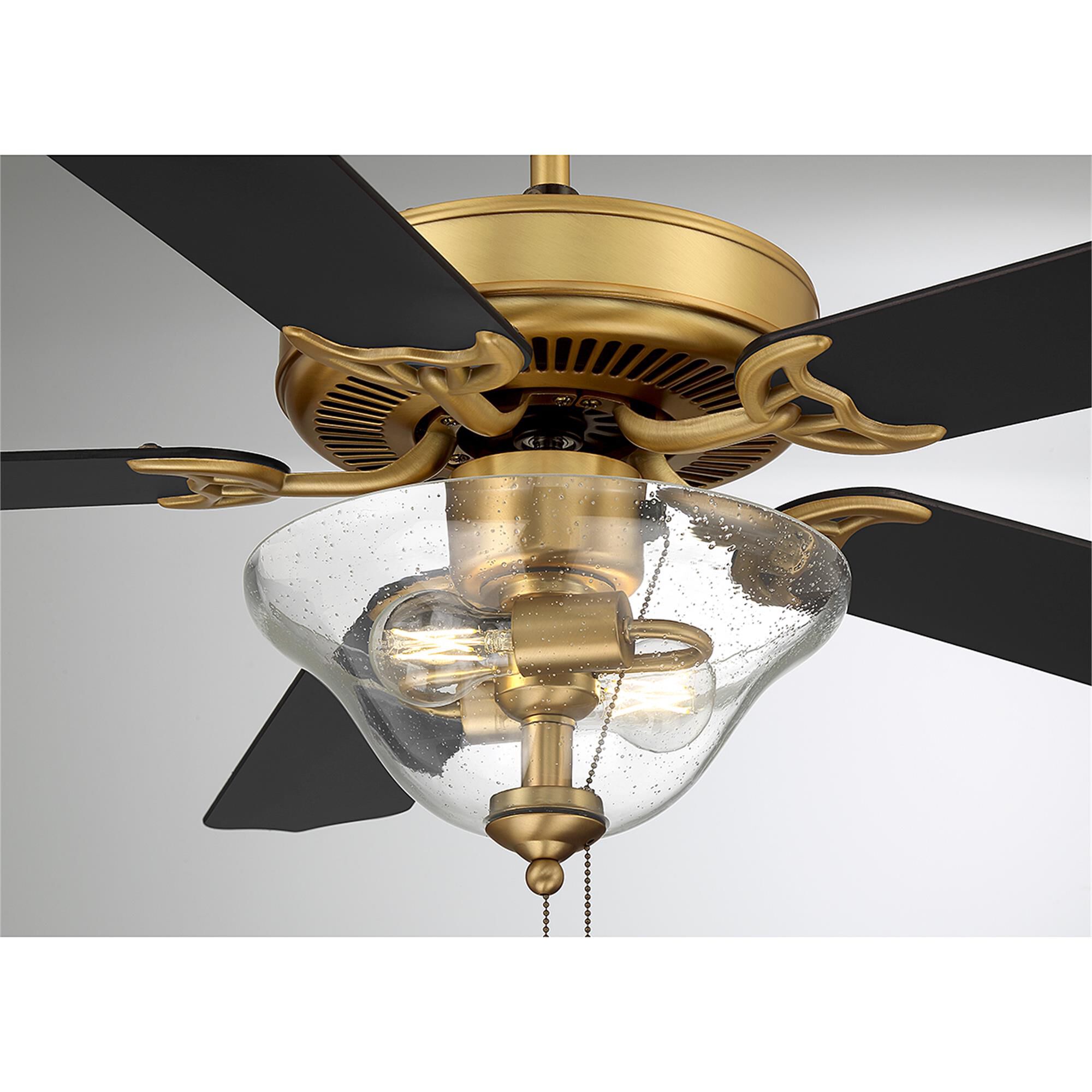 Shown in Natural Brass finish and Clear Bubble glass